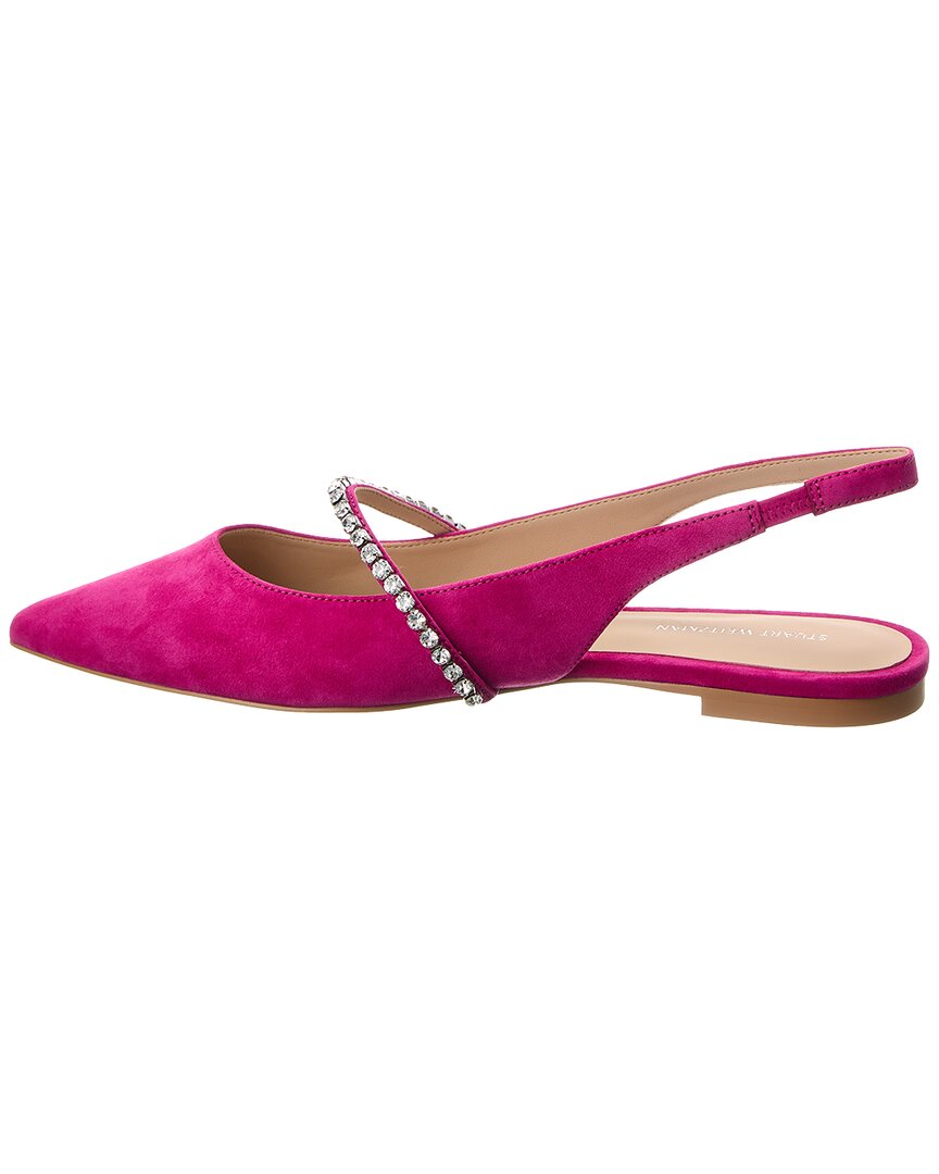 Stuart Weitzman Crystalline Suede Slingback Flat