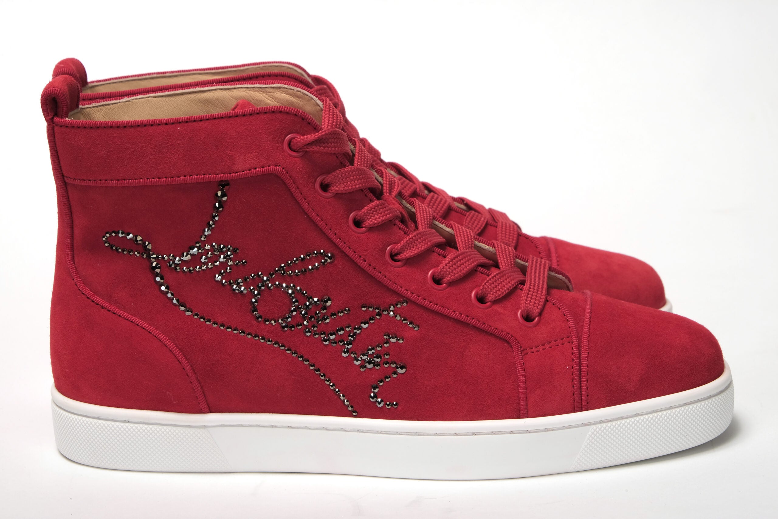 Christian Louboutin  Louis Junior Orlato Suede Sneakers Red