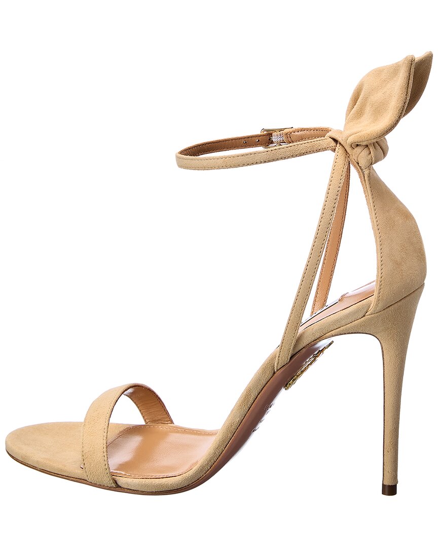 Aquazzura Bow Tie 105 Suede Sandal