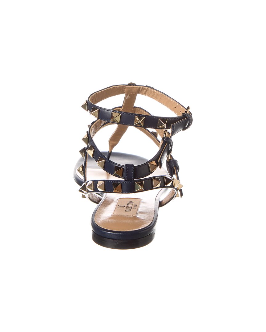 Valentino Rockstud Caged Leather Ankle Strap Sandal