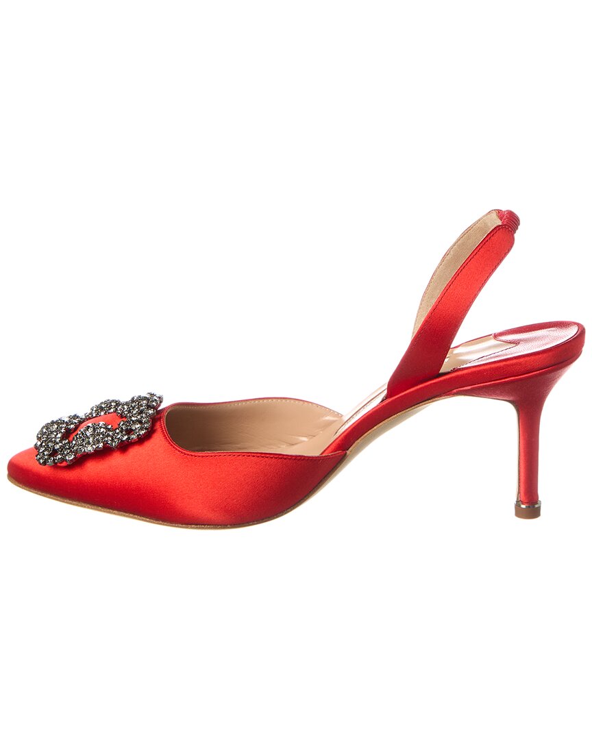 Manolo Blahnik Hangisli 70 Satin Slingback Pump