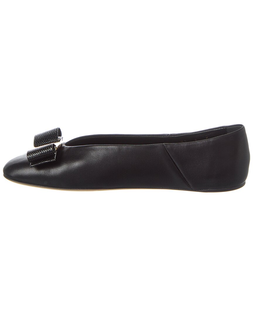 Ferragamo Vara Bow Leather Ballet Flat