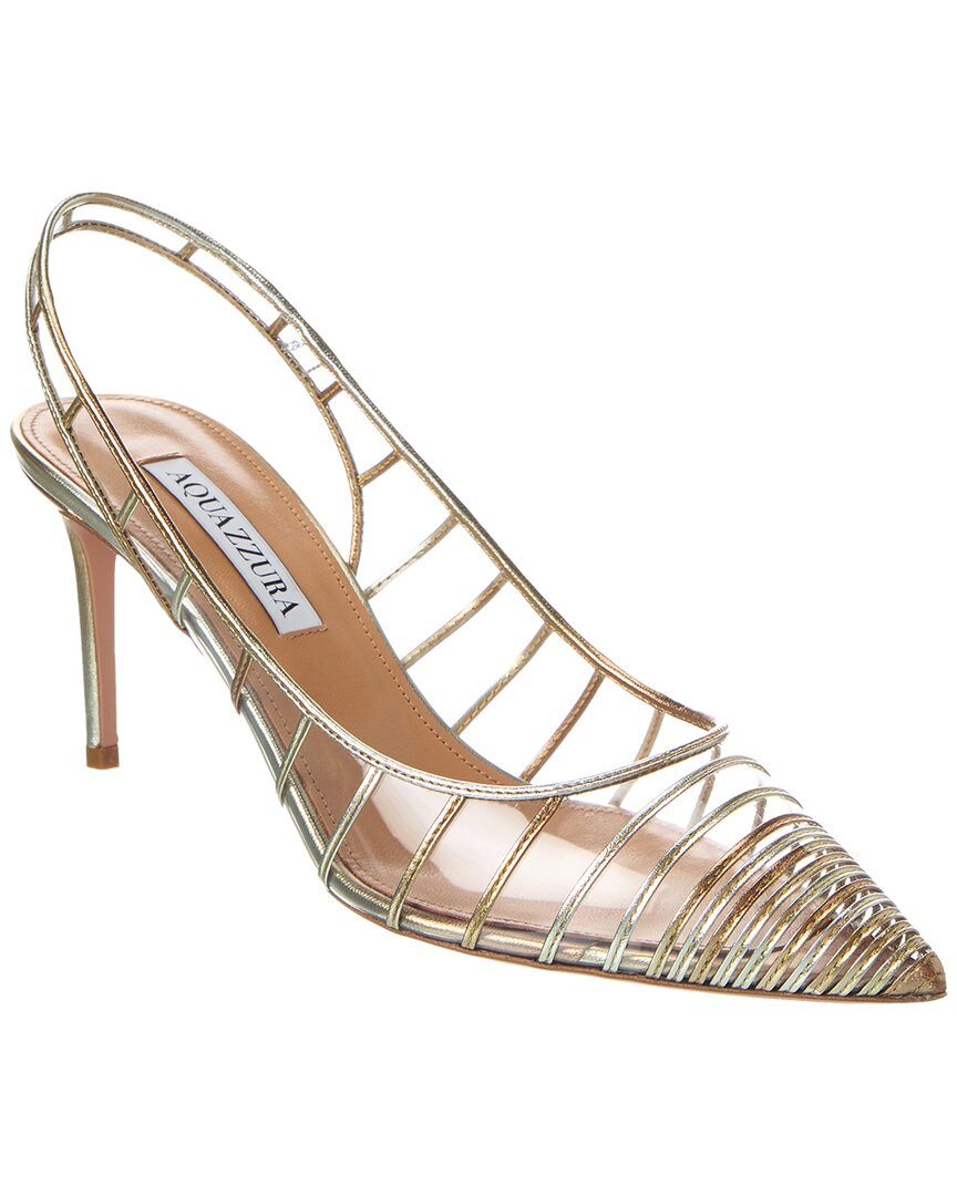 Aquazzura Call Me 75 Vinyl & Leather Slingback Pump