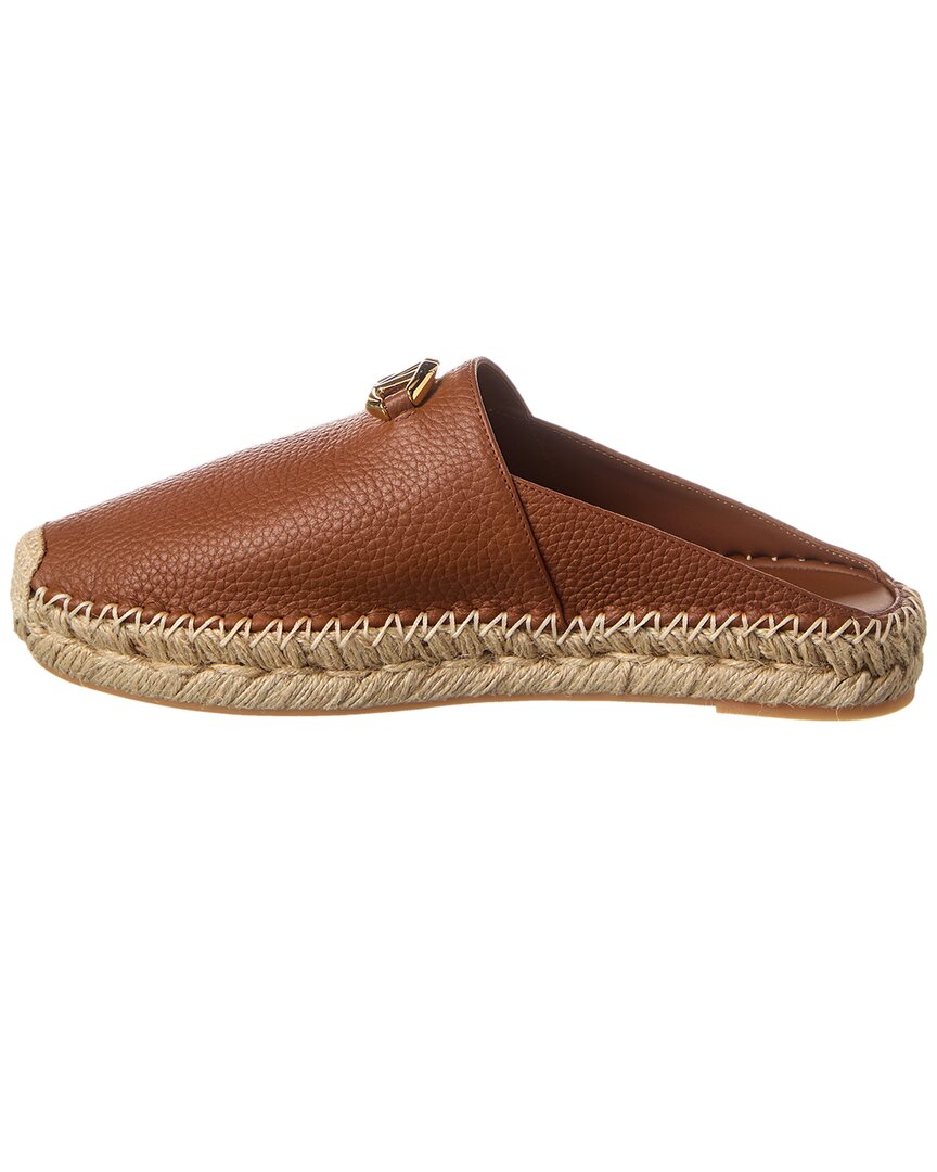 Valentino Vlogo Grainy Leather Mule Espadrille