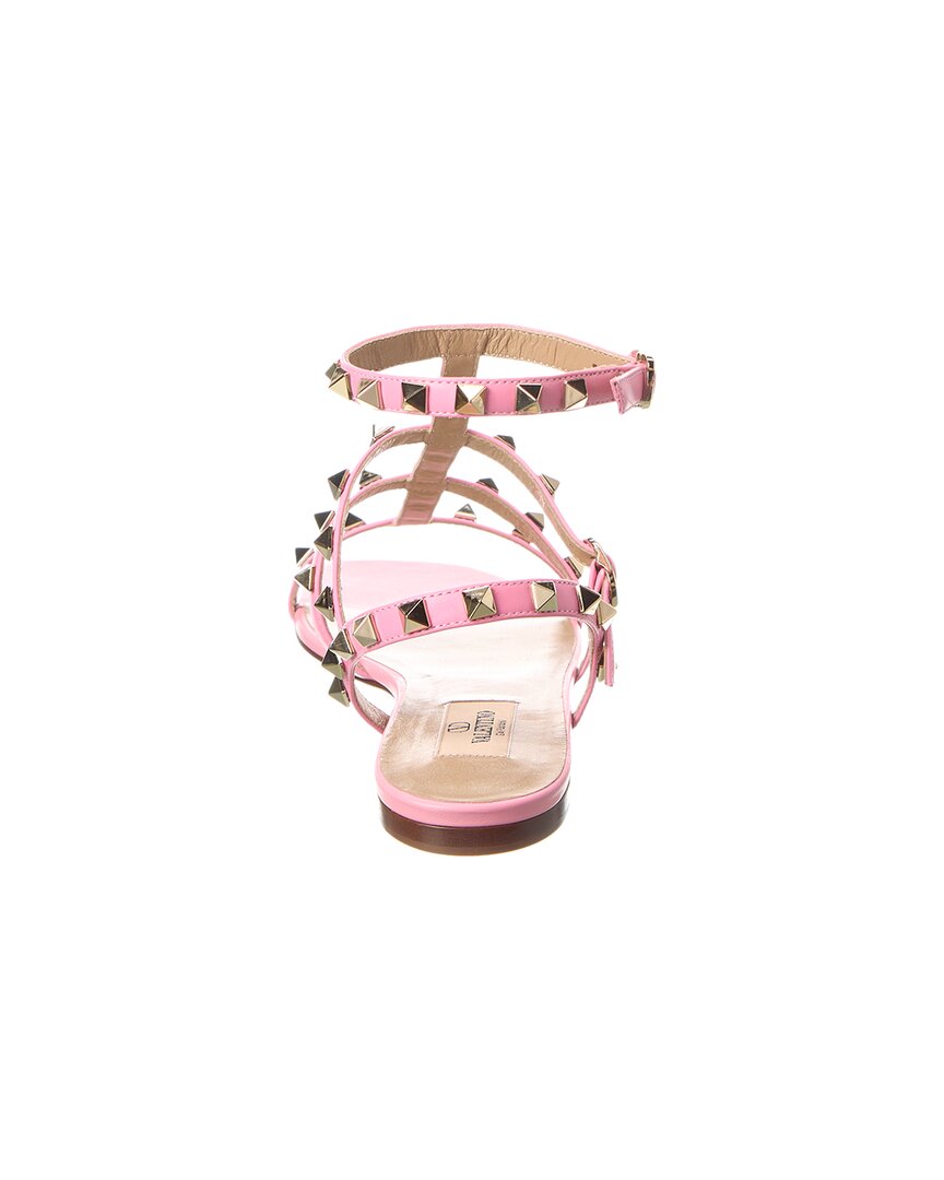 Valentino Rockstud Caged Leather Ankle Strap Sandal