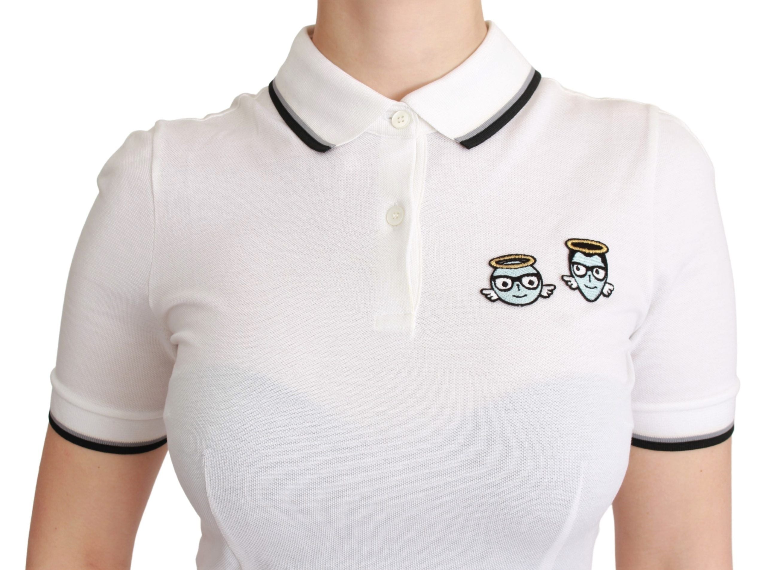 Dolce & Gabbana Chic Polo Angel Embroidered Women's T-shirt