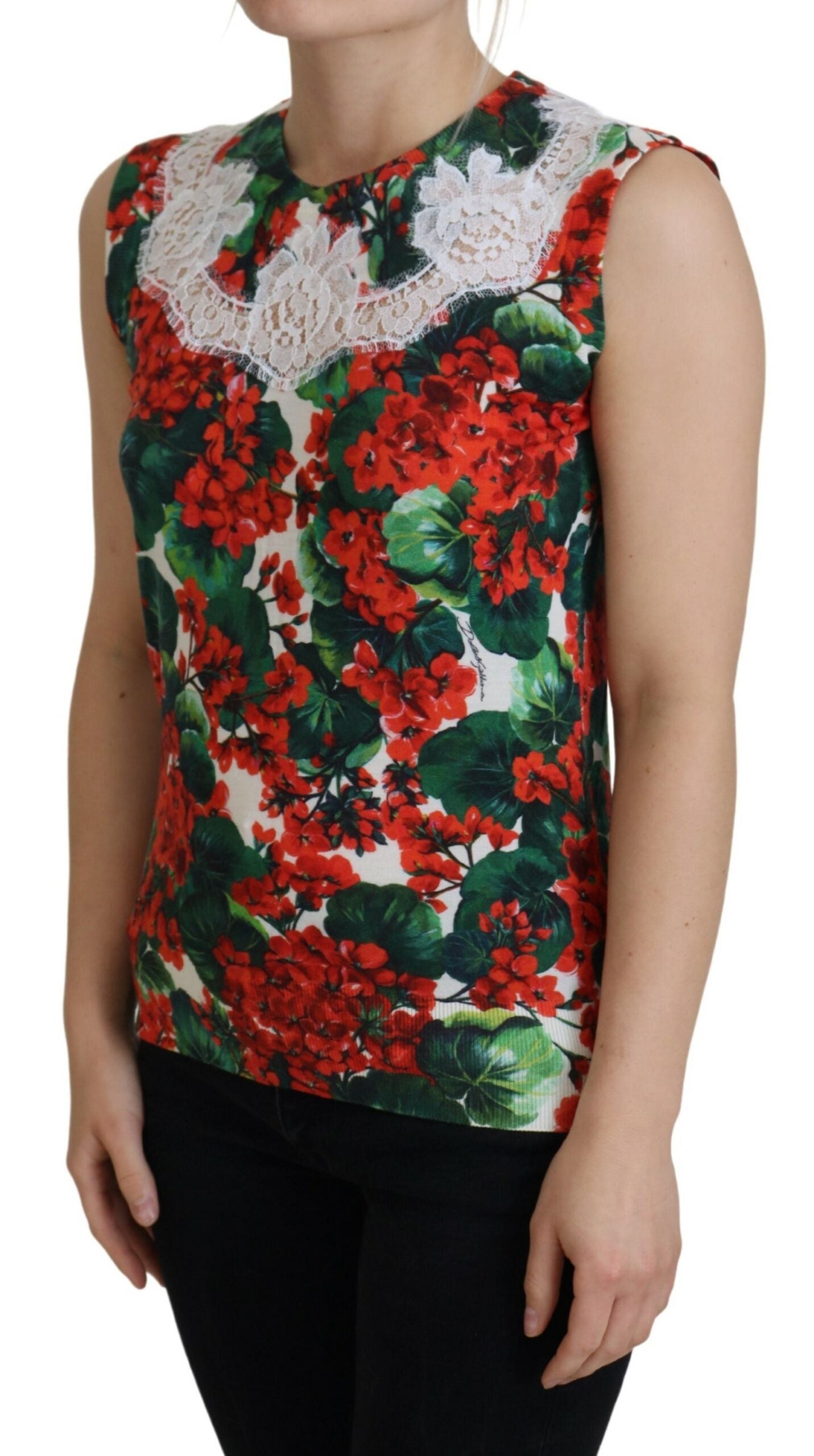 Dolce & Gabbana  Women's Geranium Print Sleeveless Top