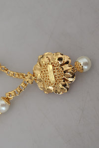 Dolce & Gabbana  Gold-Tone Enamel Flower Necklace with Faux Pearls22