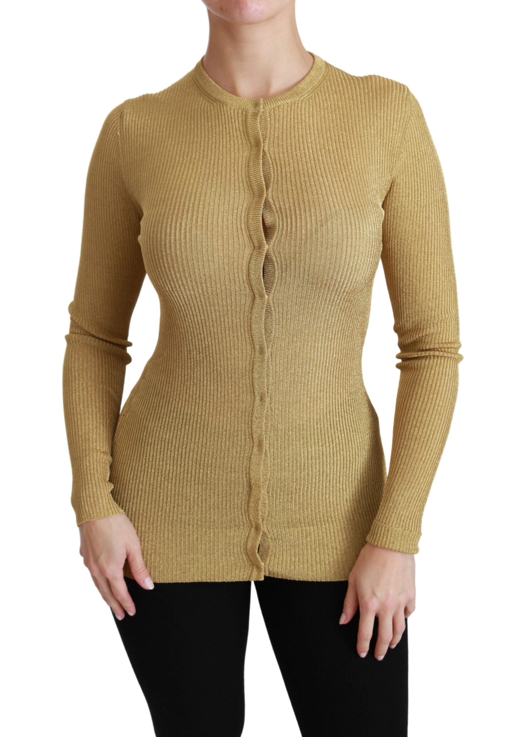 Dolce & Gabbana  Ribbed Knit Top in Gold