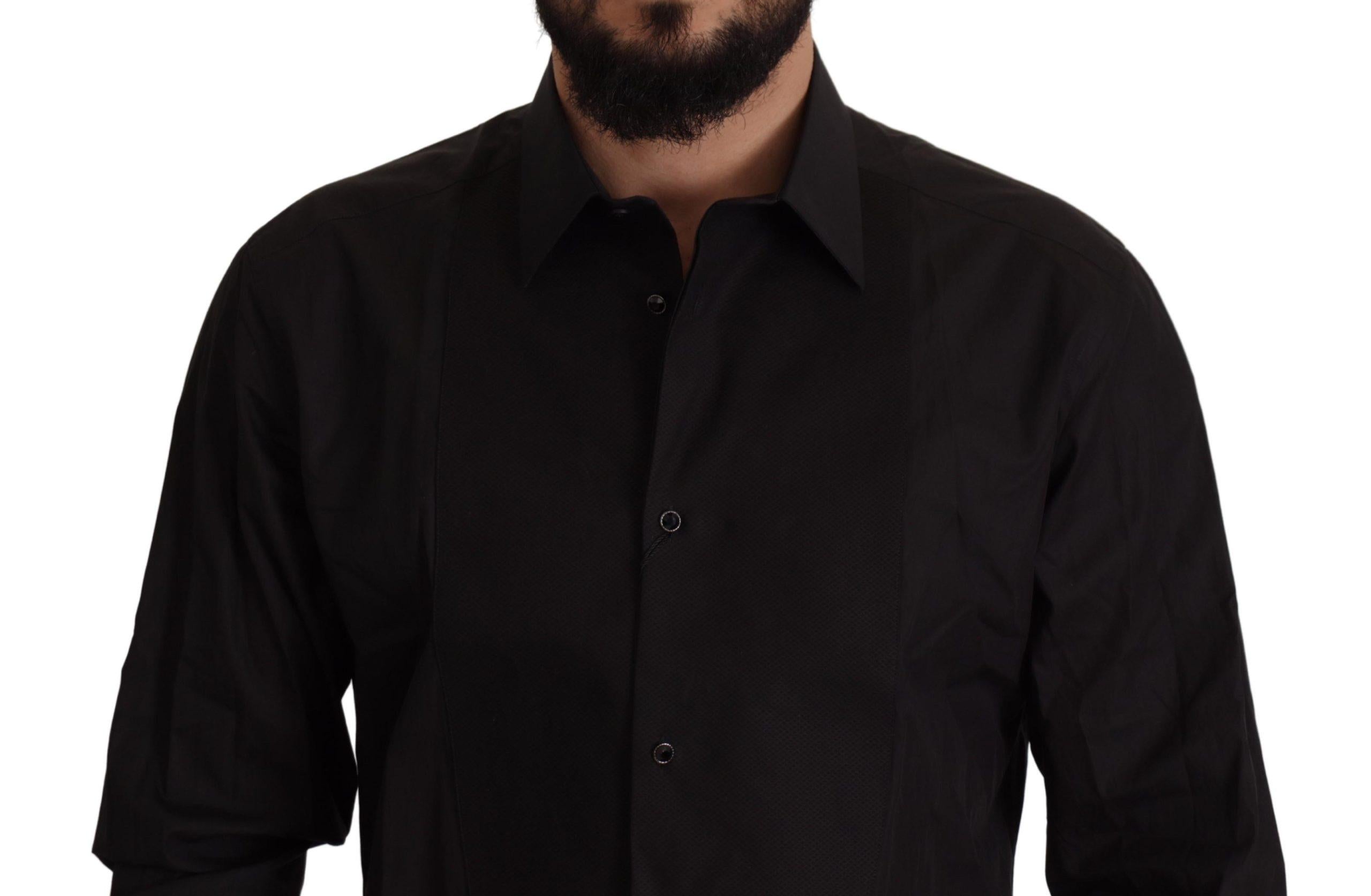 Dolce & Gabbana  Men's Black Classic Dress Shirt