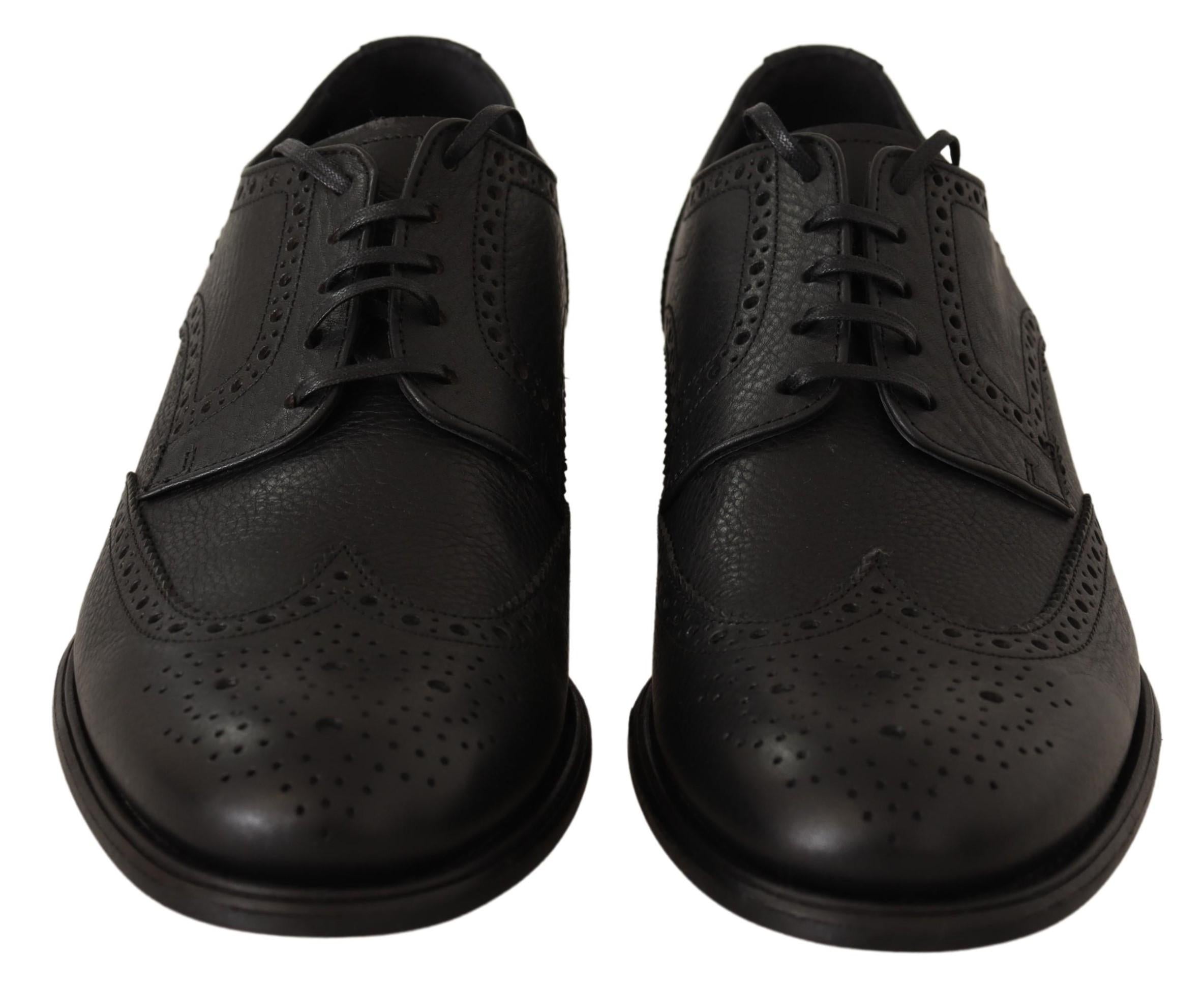 Dolce & Gabbana  Mens Black Leather Brogue Oxford Shoes