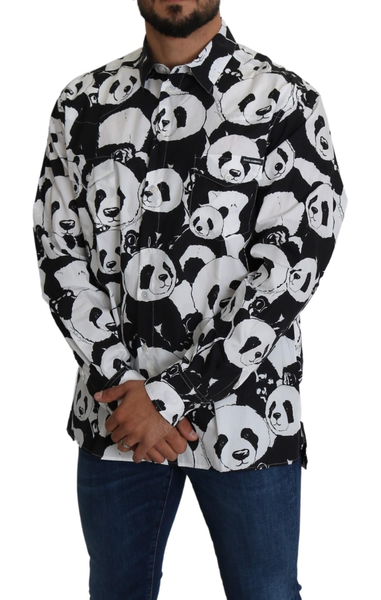 Dolce & Gabbana  Men's Panda Print Cotton Shirt