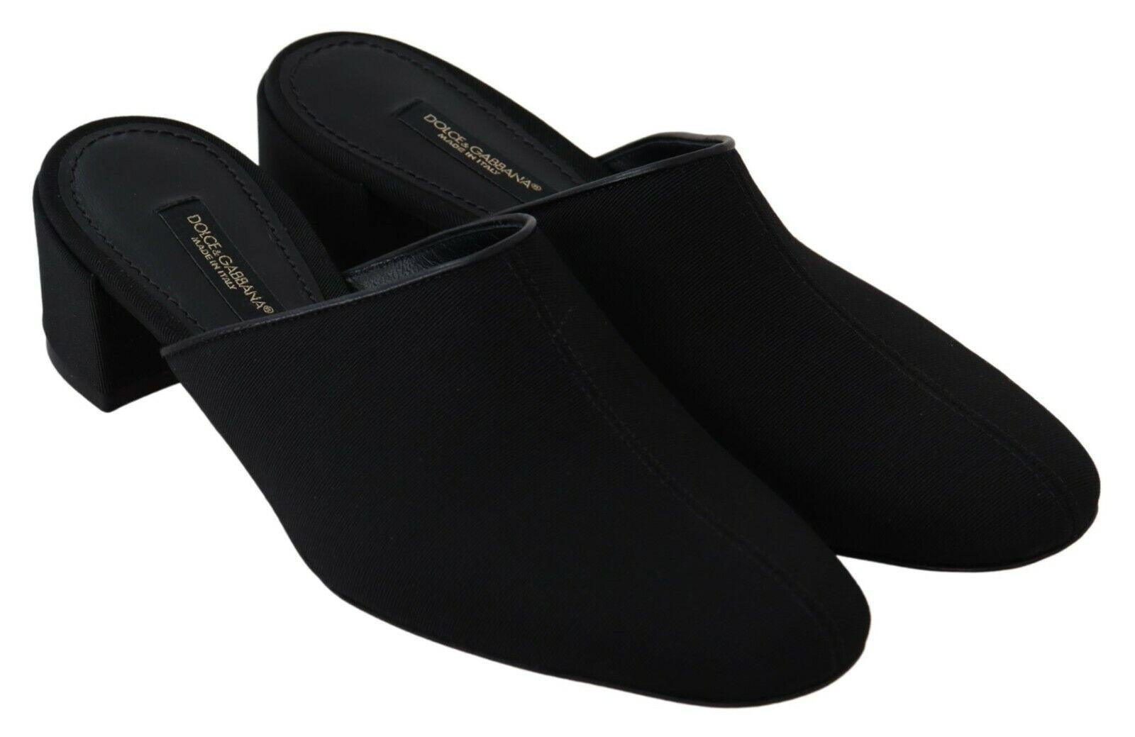 Dolce & Gabbana  Black Fabric Mules