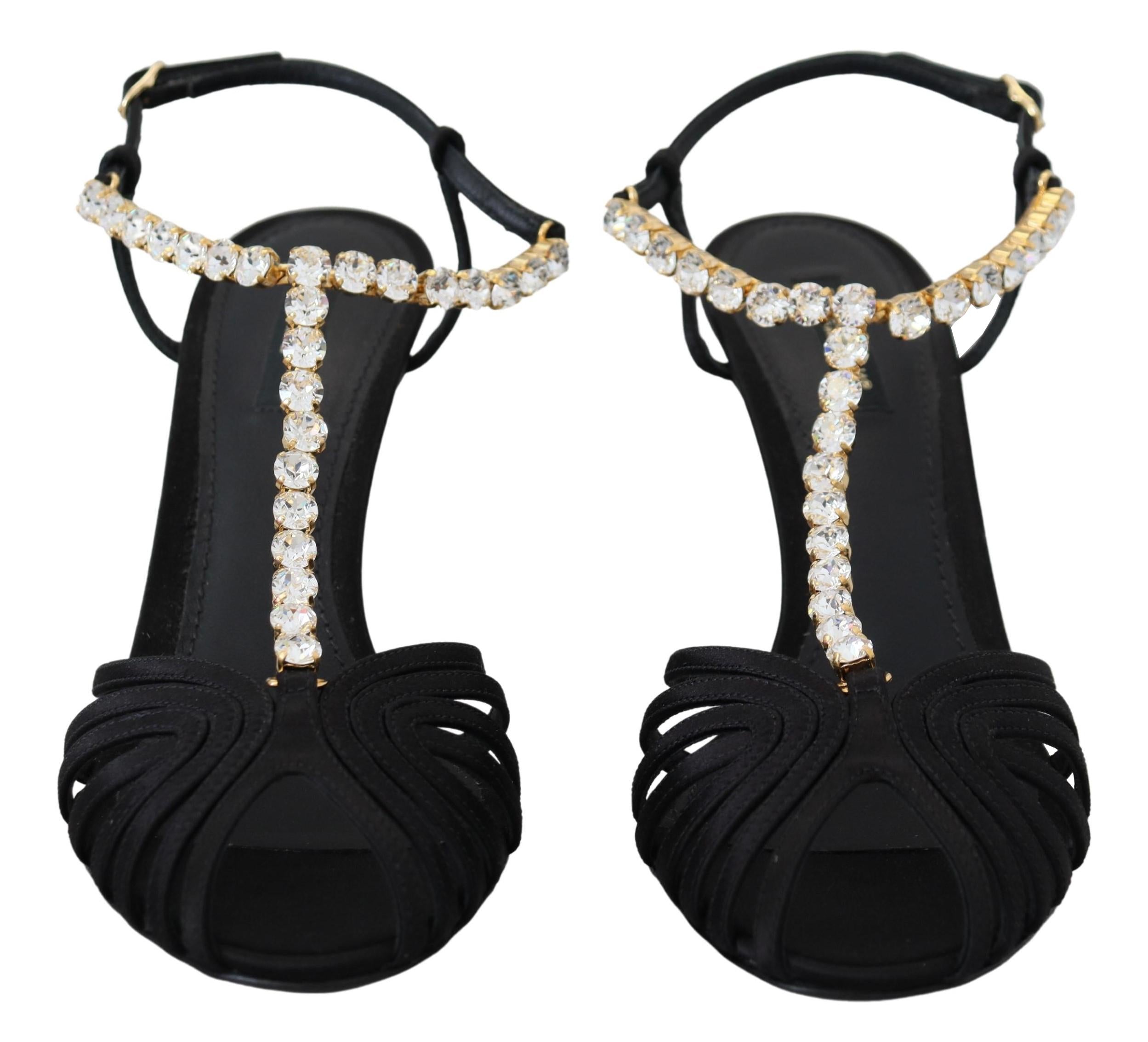 Dolce & Gabbana Crystal T-Strap Satin Sandal18