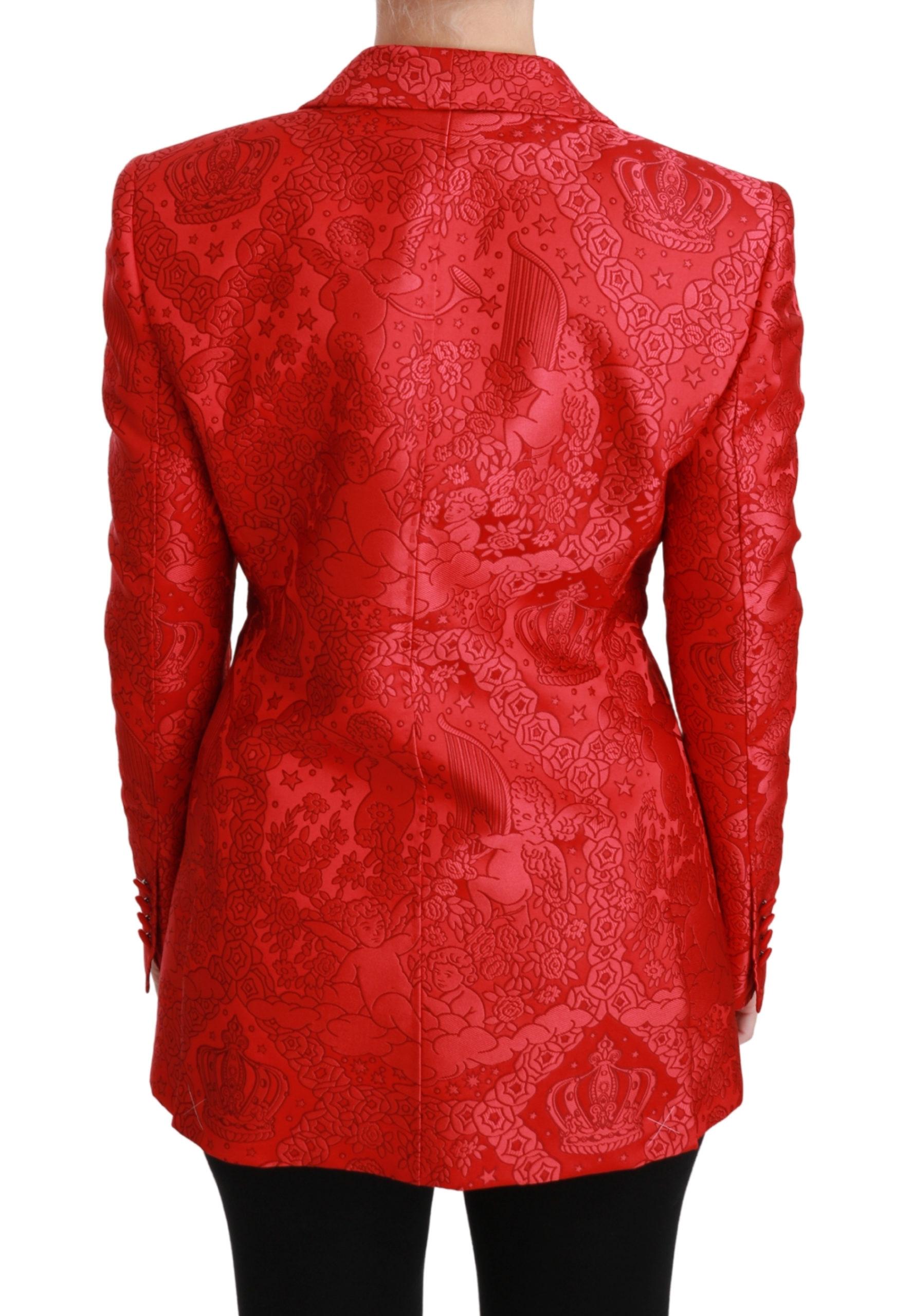 Dolce & Gabbana  Women's Red Floral Silk Blazer