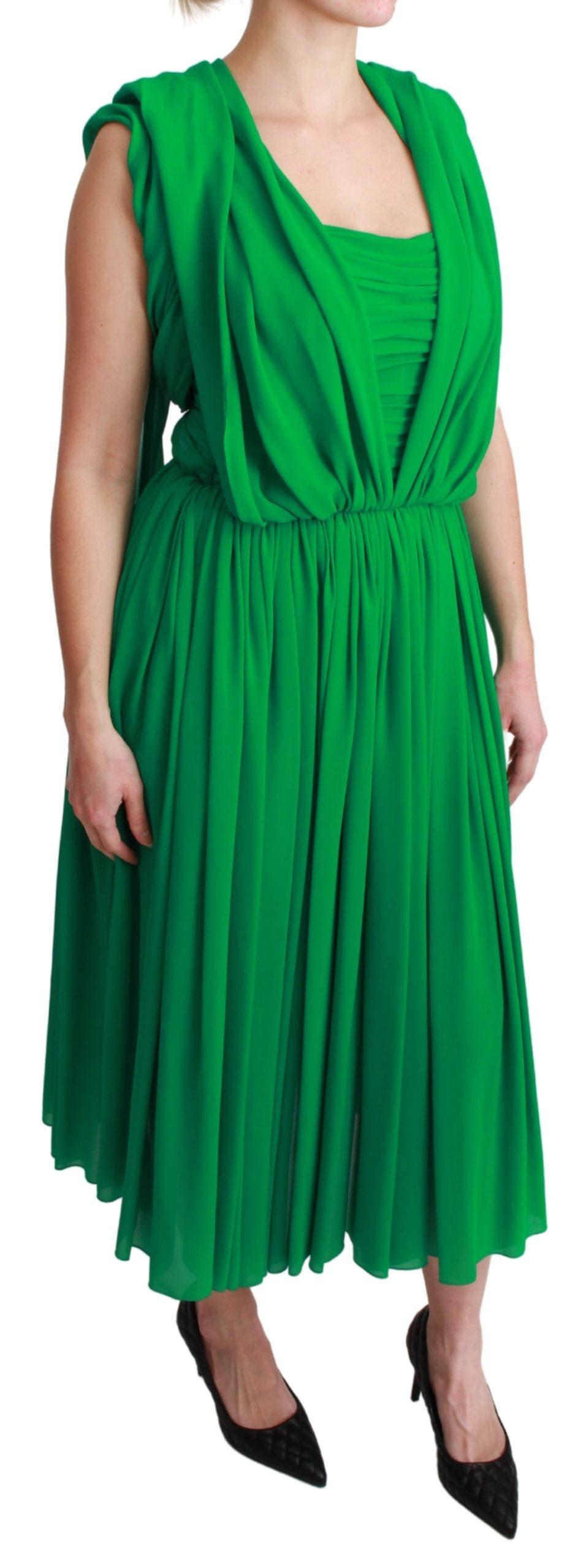 Dolce & Gabbana  Green Pleated Dress