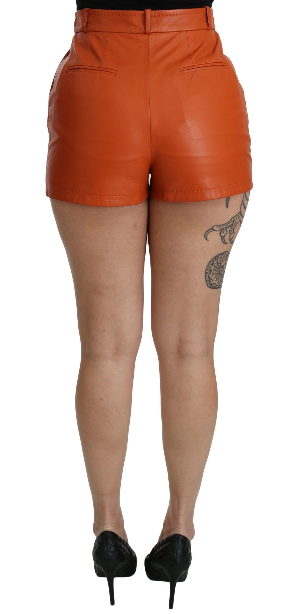 Dolce & Gabbana  Women's Orange Leather Shorts