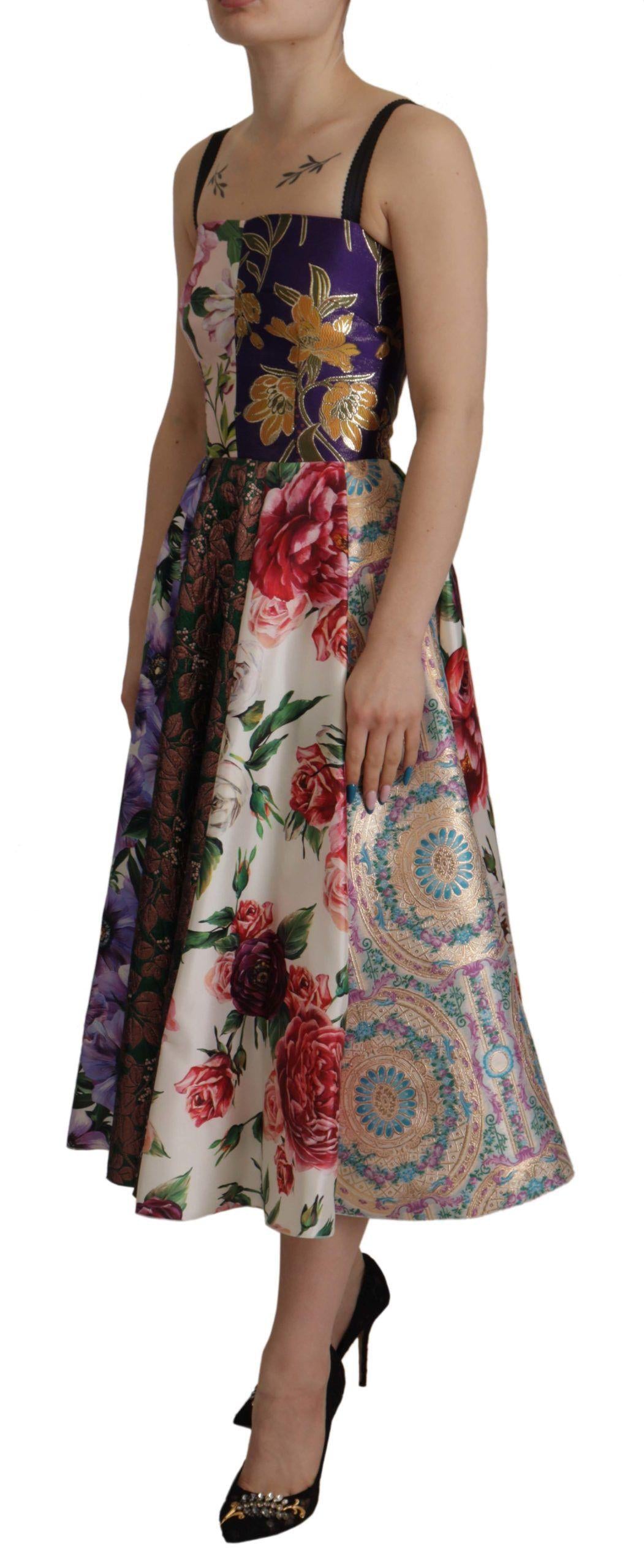 Dolce & Gabbana Patchwork Jacquard Silk Midi Dress14