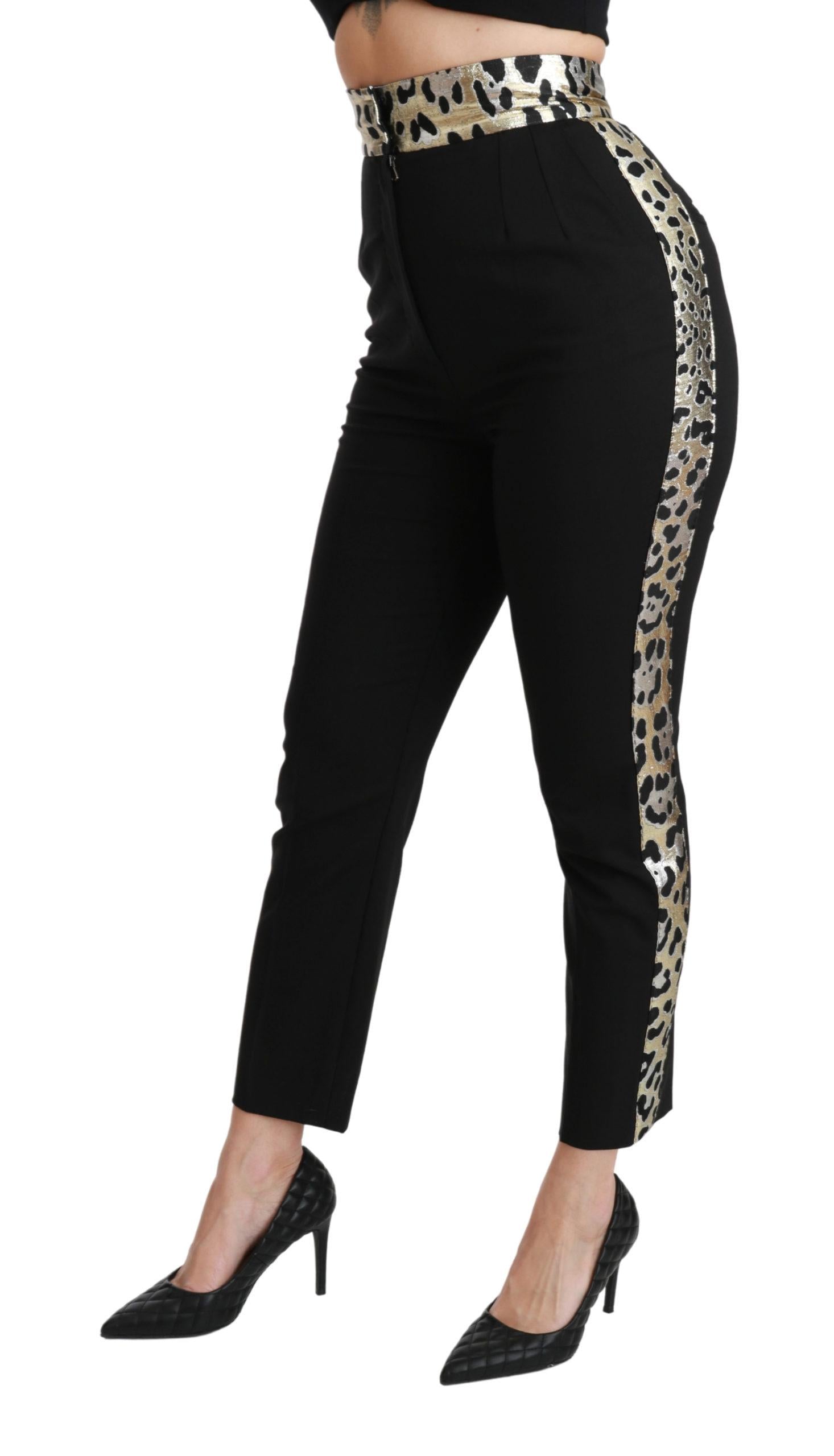 Dolce & Gabbana  Women's Leopard Print Trousers - Black