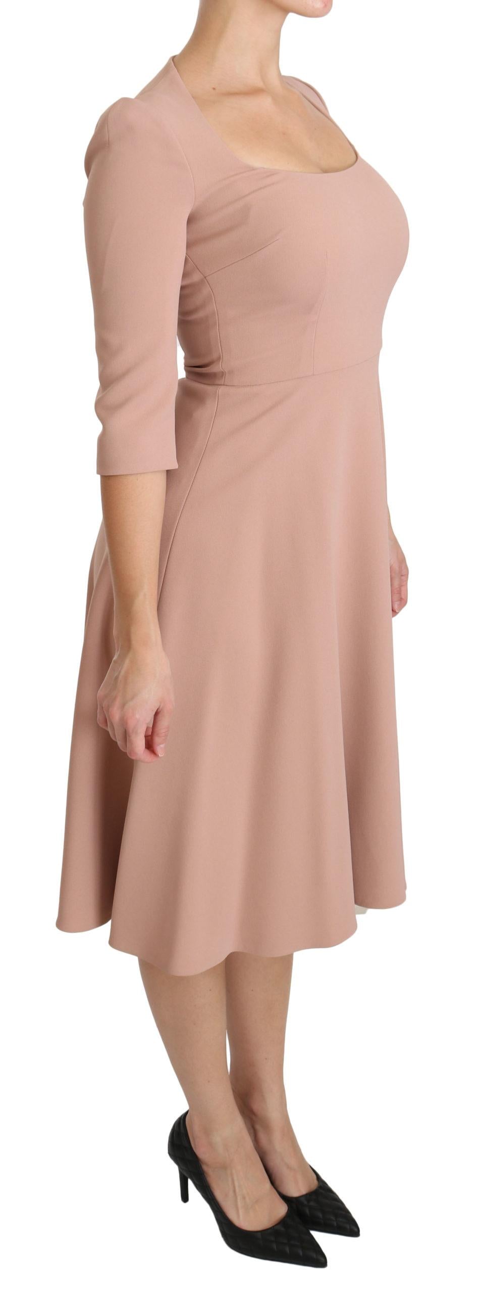 Dolce & Gabbana  Beige Crepe Midi Dress