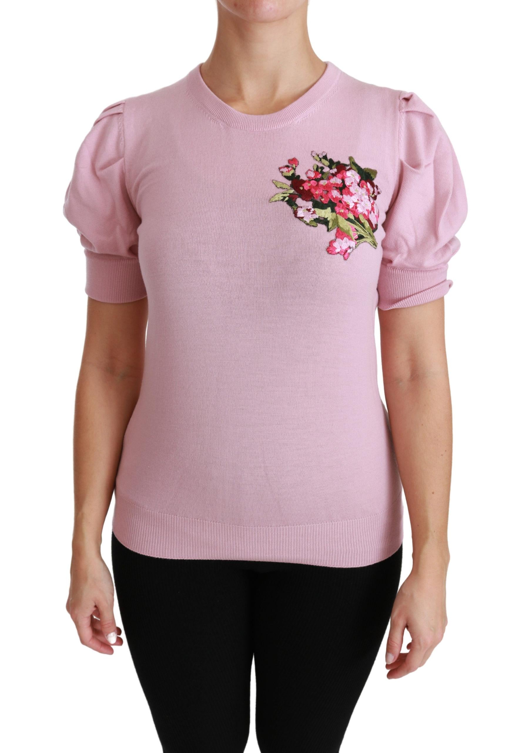 Dolce & Gabbana  Floral Print Cashmere Sweater - Pink