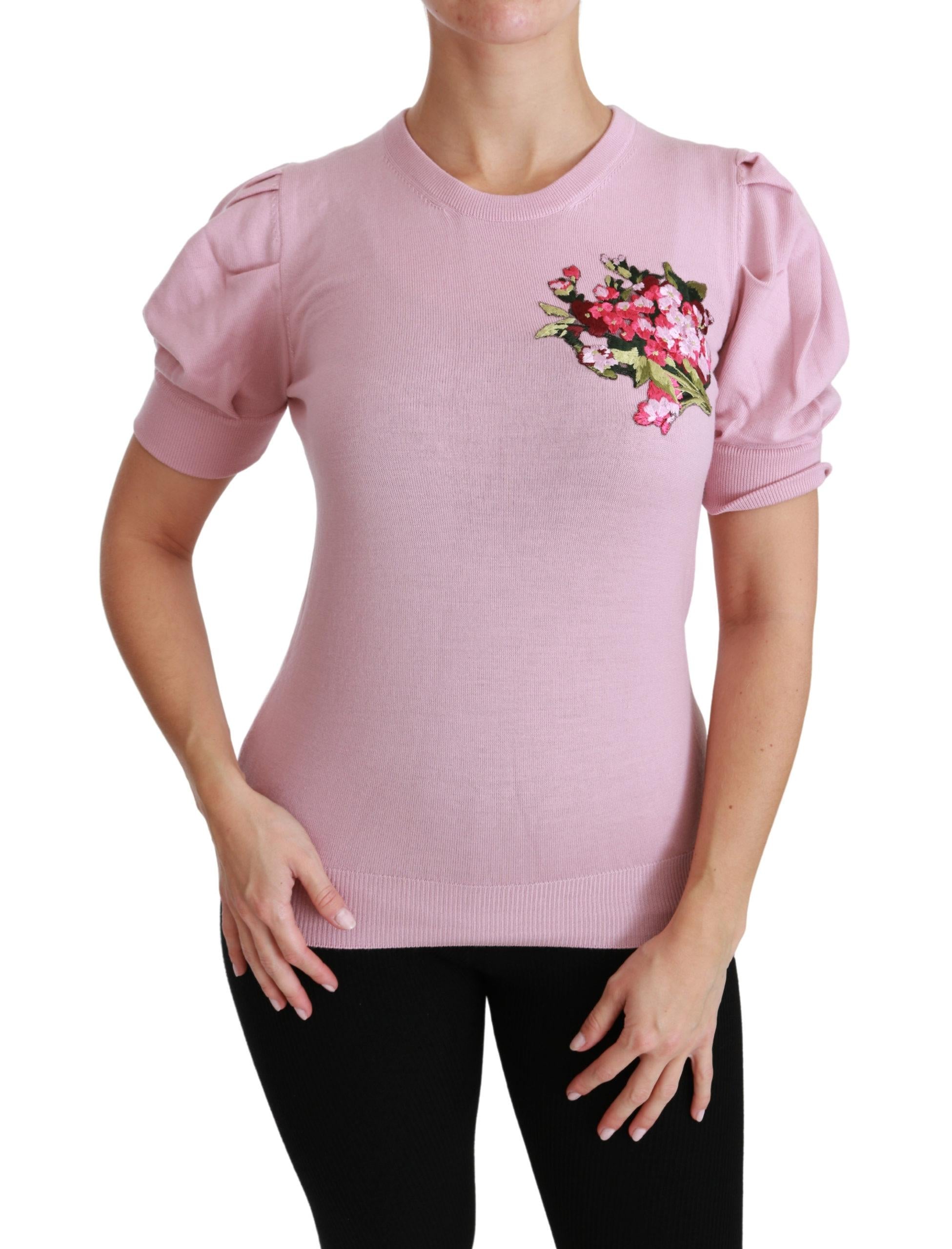 Dolce & Gabbana  Floral Print Cashmere Sweater - Pink