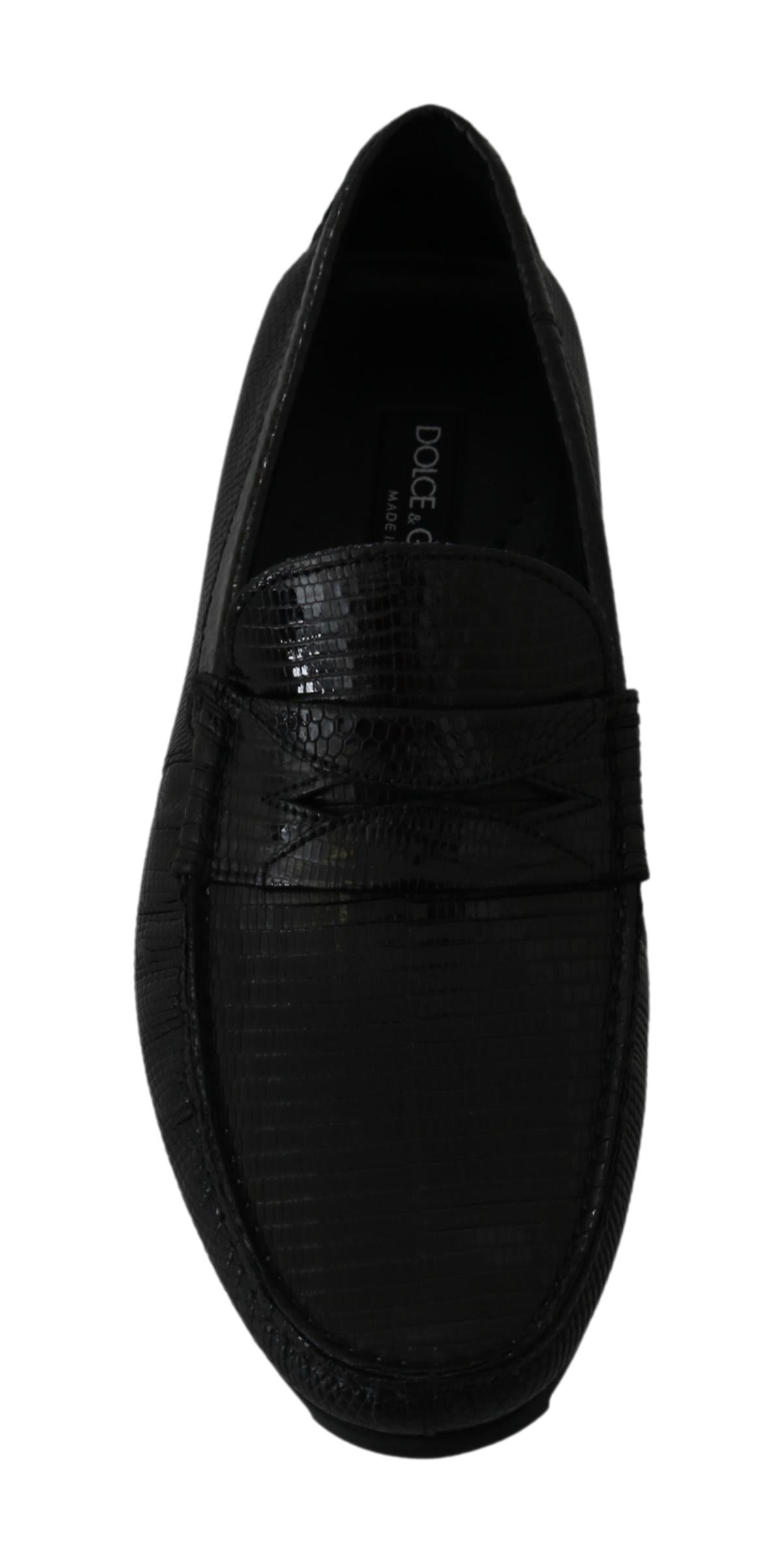 Dolce & Gabbana Lizard Leather Flat Loafers