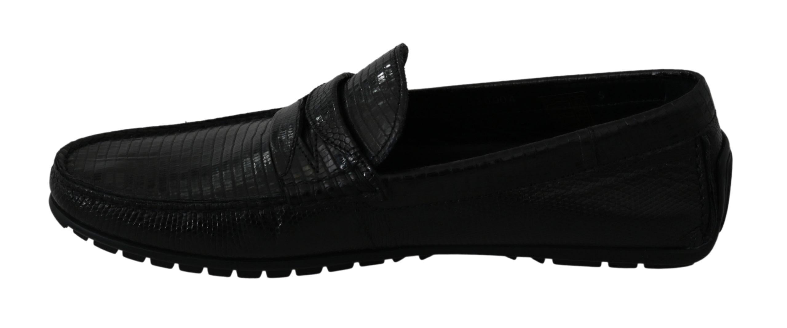 Dolce & Gabbana Lizard Leather Flat Loafers