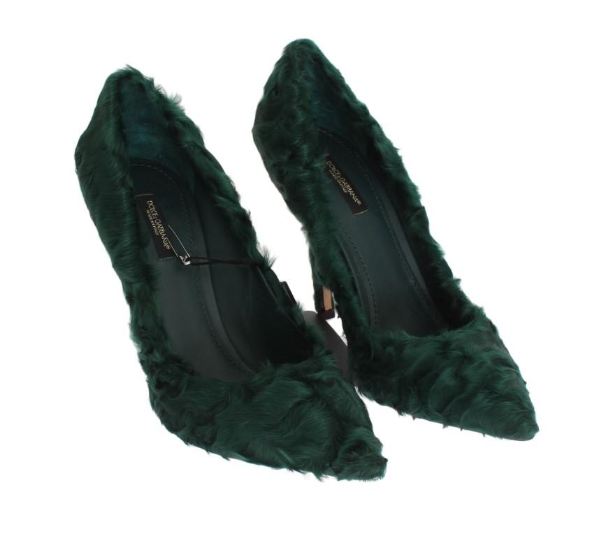 Dolce & Gabbana Lamb Fur Leather Pumps