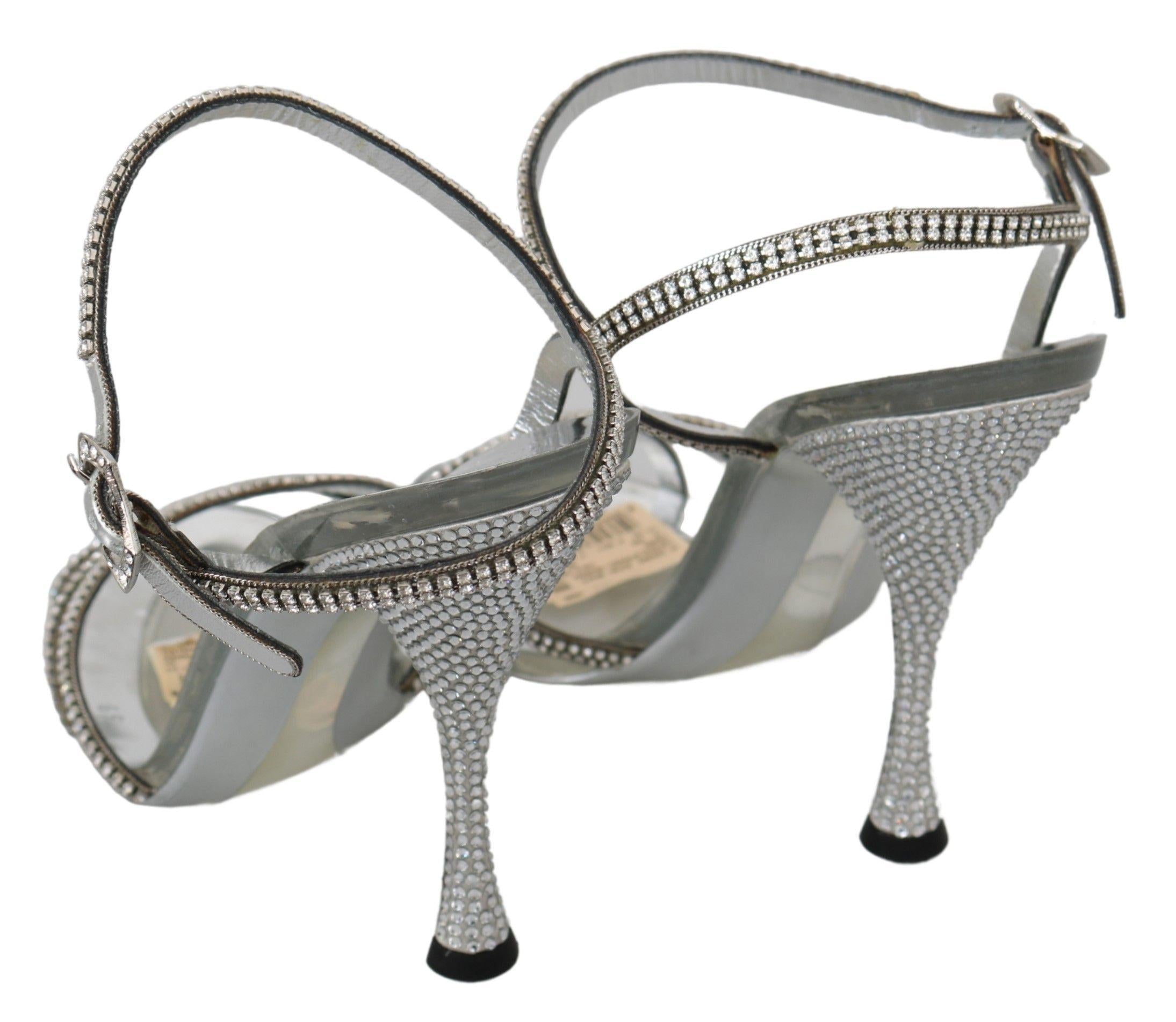 Dolce & Gabbana  Crystal Strappy Sandals Silver