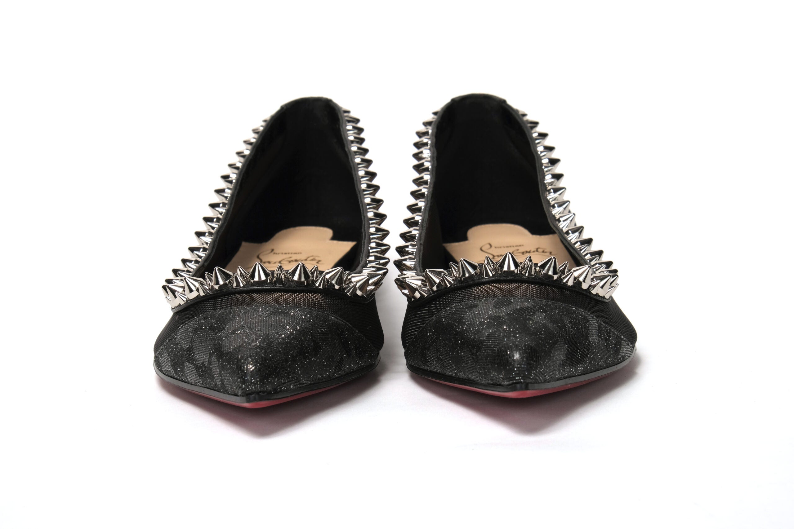 Christian Louboutin  Pigalle Follies Spiked Ballerina Flats Black