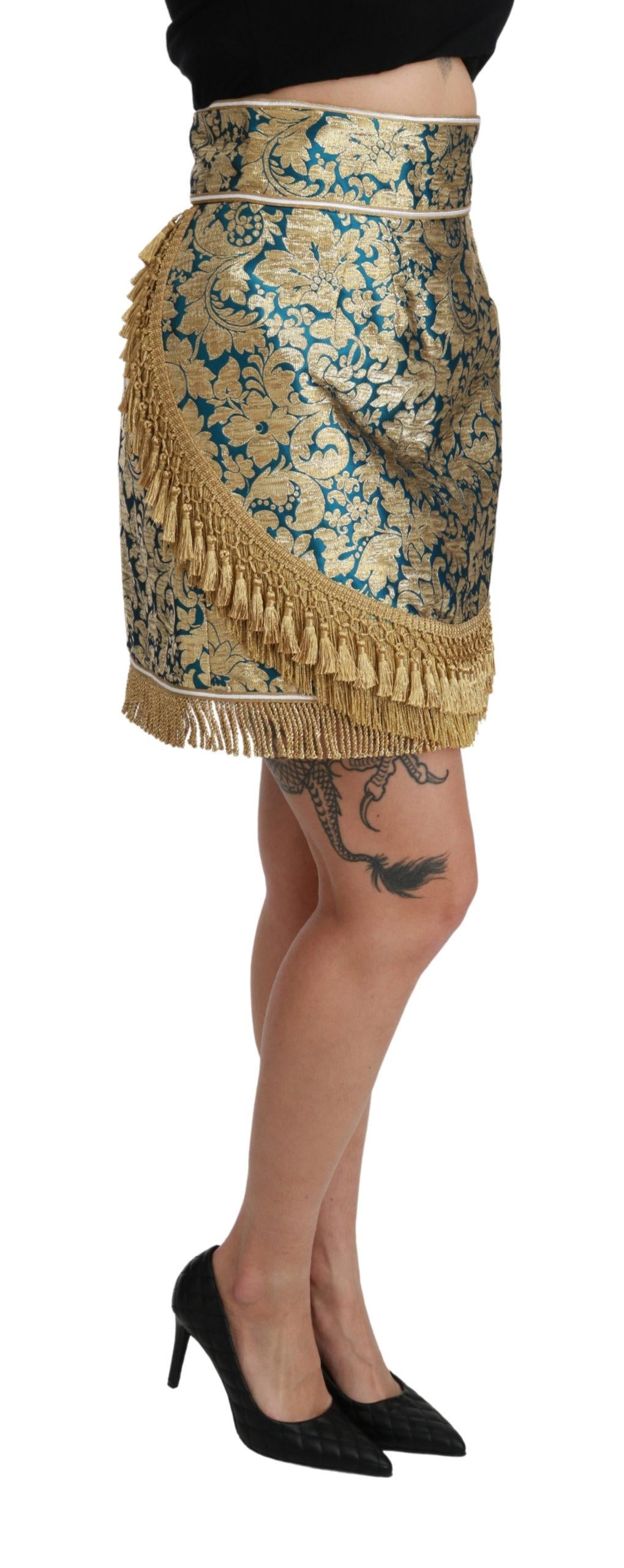 Dolce & Gabbana  Fringed Brocade Mini Skirt