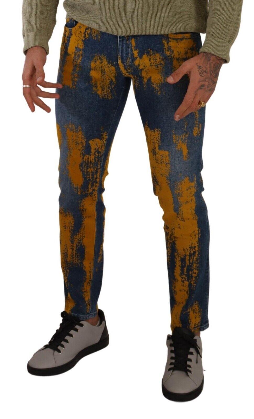 Dolce & Gabbana Yellow Dye Cotton Skinny Denim Jeans11