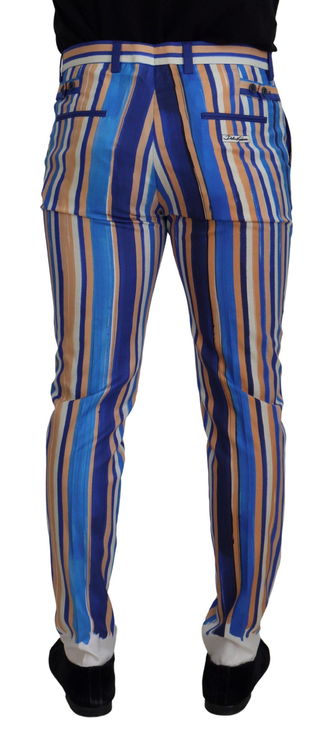 Dolce & Gabbana Striped Silk Cotton Slim Trousers17