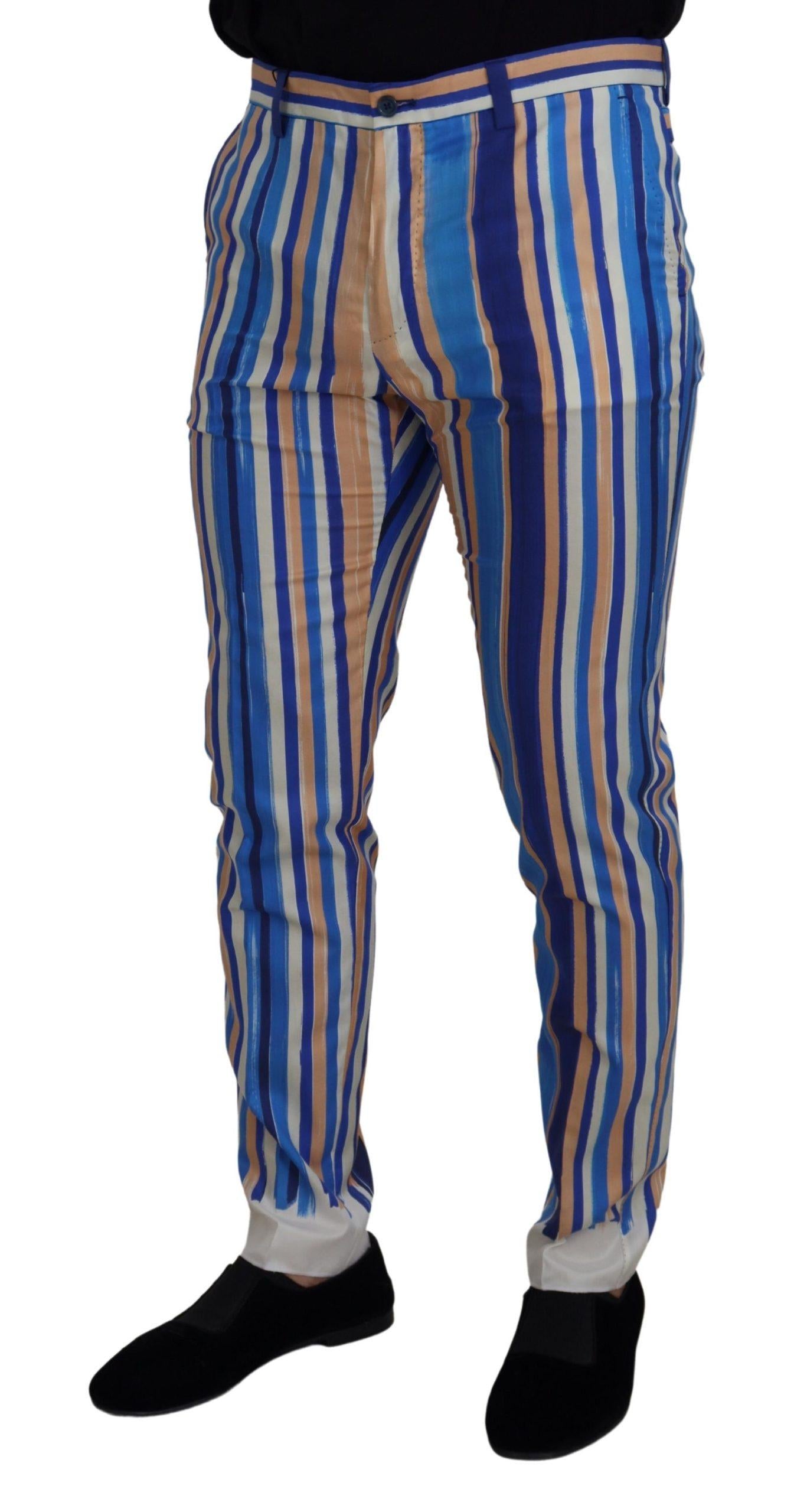 Dolce & Gabbana Striped Silk Cotton Slim Trousers19