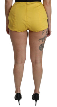 Dolce & Gabbana  Women's Yellow Geometric Print High-Waisted Shorts with Embellishments15