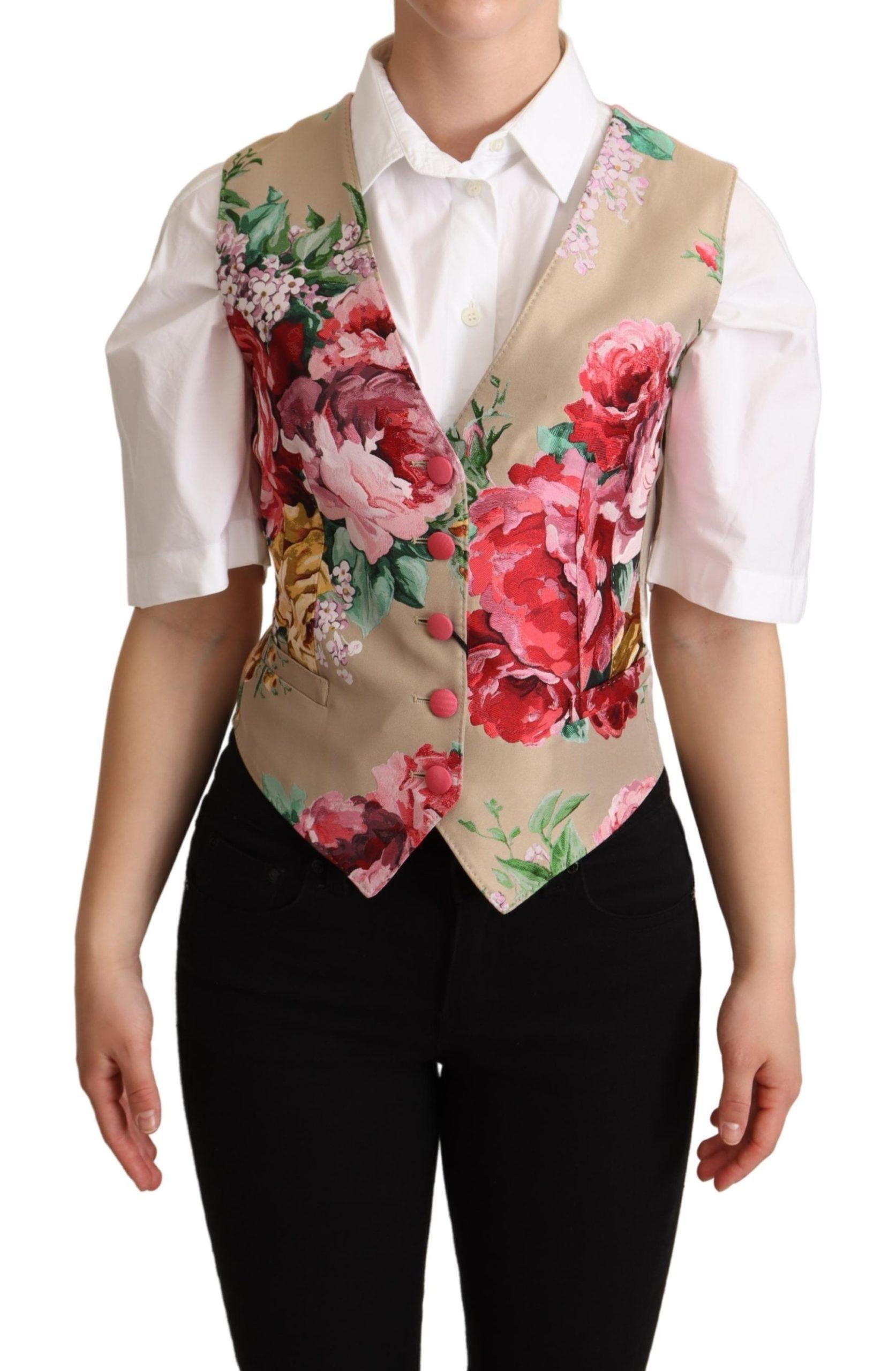 Dolce & Gabbana  Women's Floral Print Silk Vest