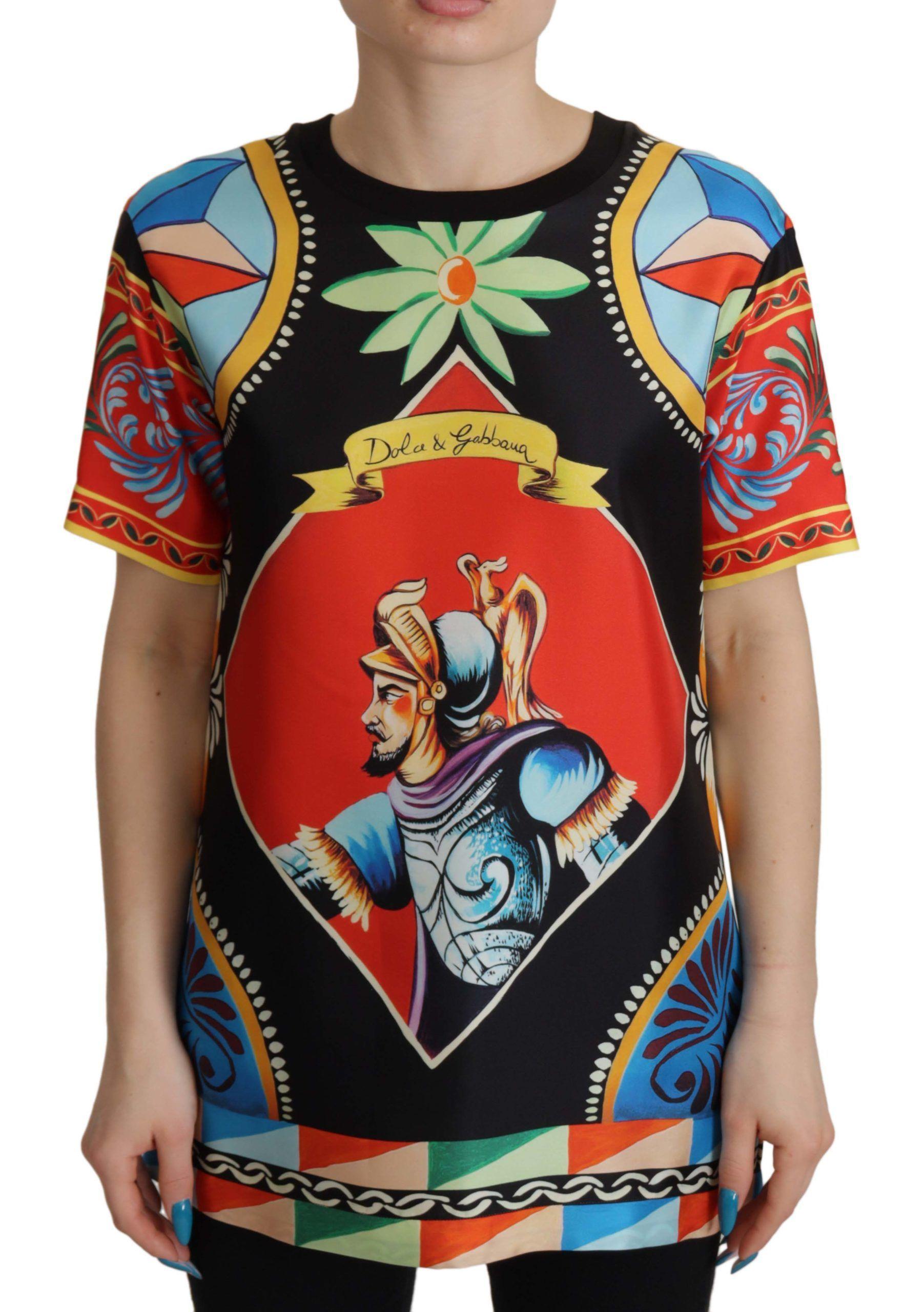 Dolce & Gabbana  Sicily Print Silk T-Shirt - Black