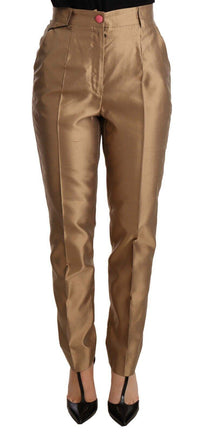 Dolce & Gabbana Shantung Silk Tapered Trouser with Metallic Sheen4