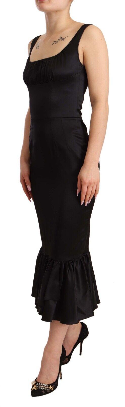 Dolce & Gabbana  Silk Midi Dress - Black