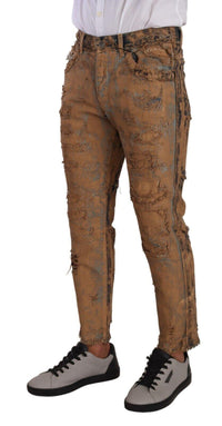 Dolce & Gabbana  Distressed Slim Fit Jeans for Men - Brown8