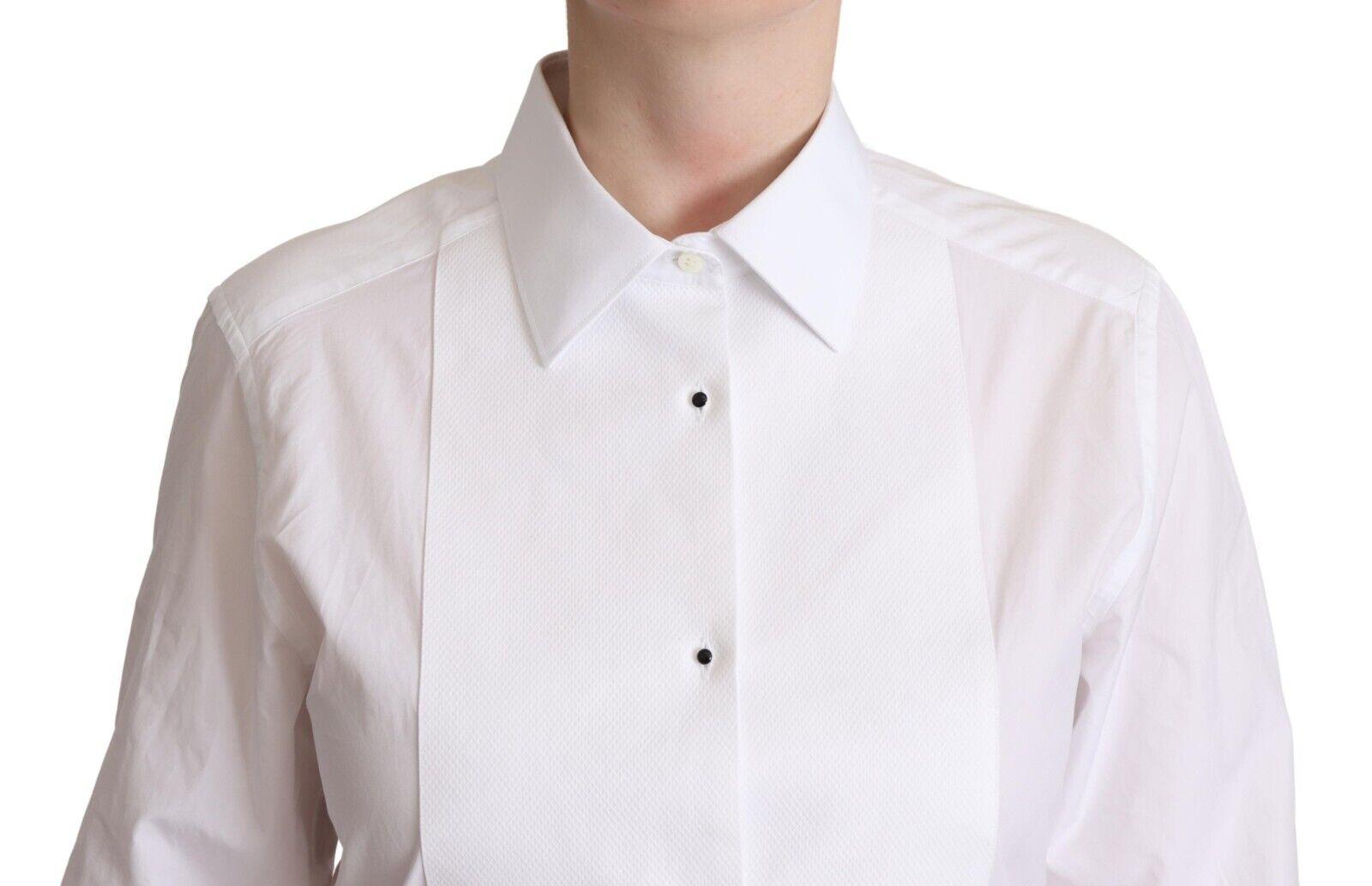 Dolce & Gabbana  Women's White Tuxedo Shirt