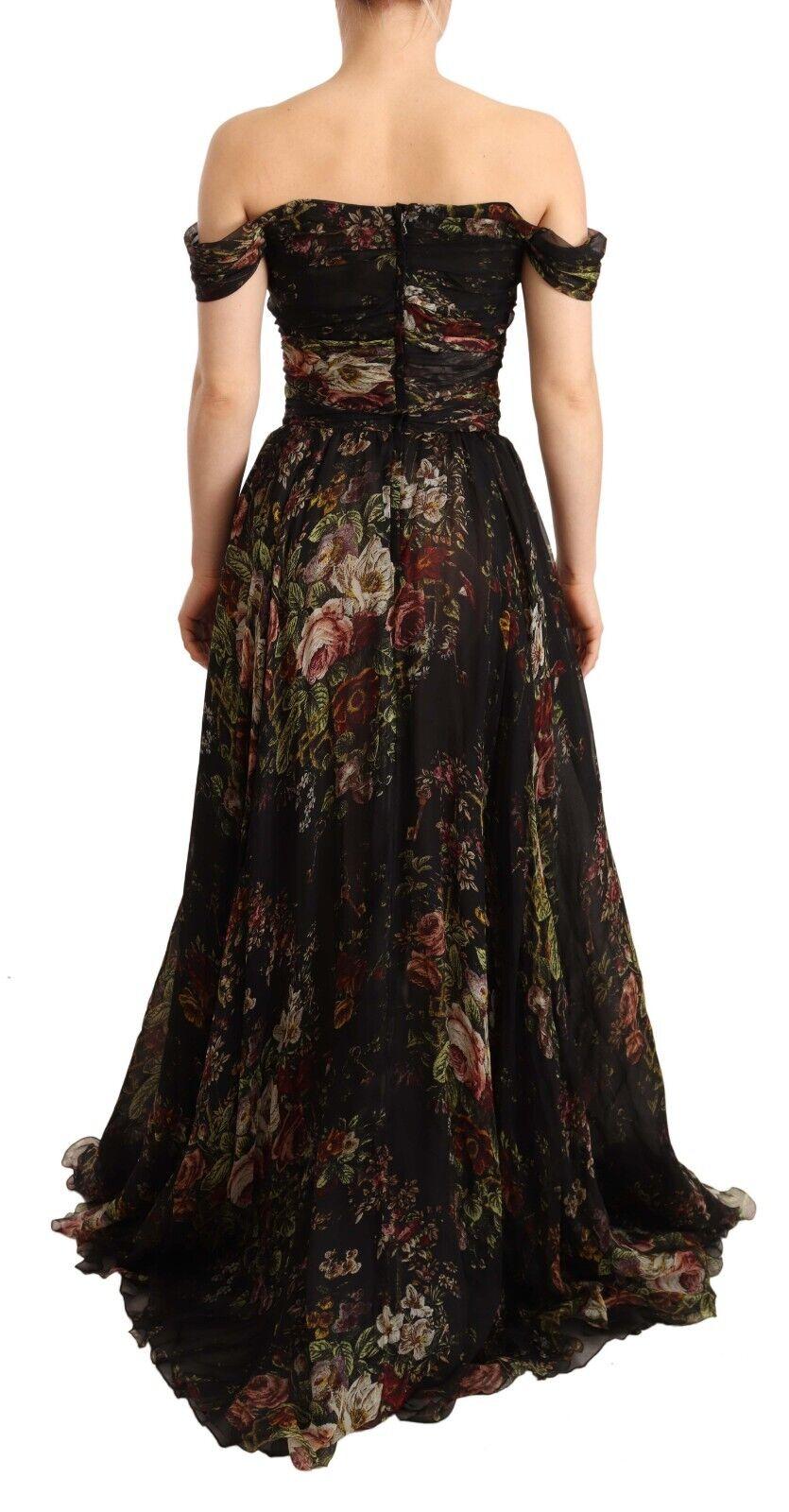 Dolce & Gabbana Floral Off Shoulder Silk Gown14