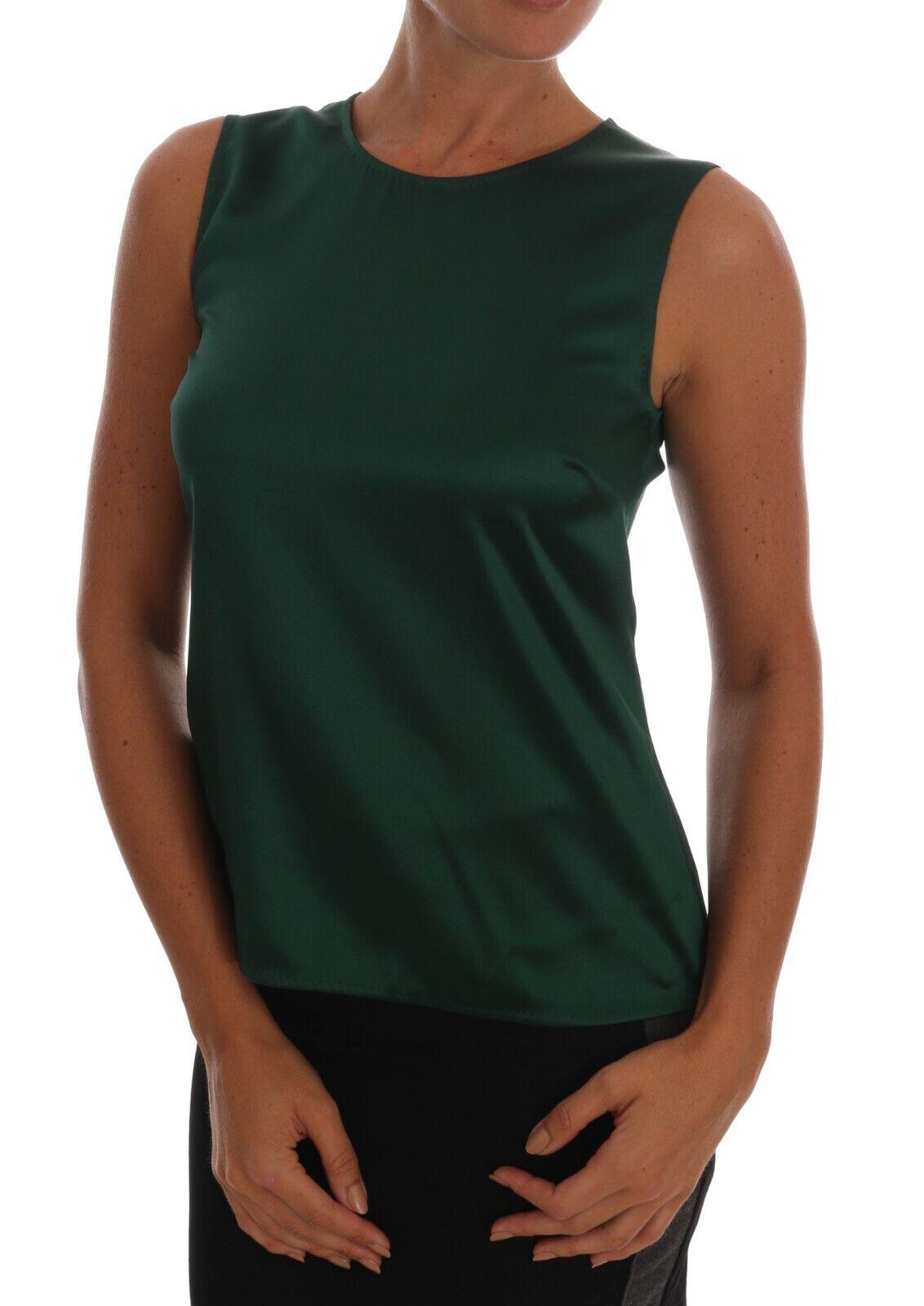 Dolce & Gabbana  Silk Sleeveless Top in Green