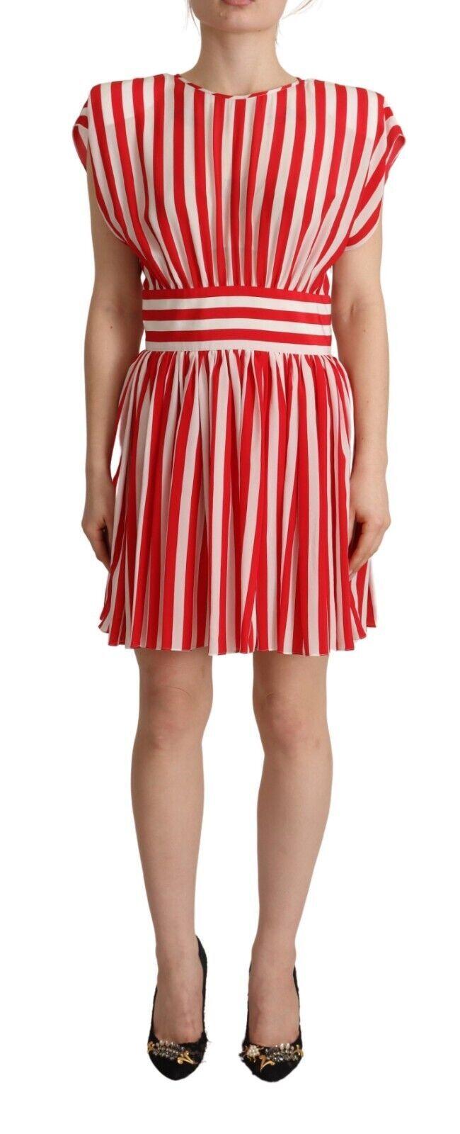 Dolce & Gabbana  Red and White Striped Mini Dress