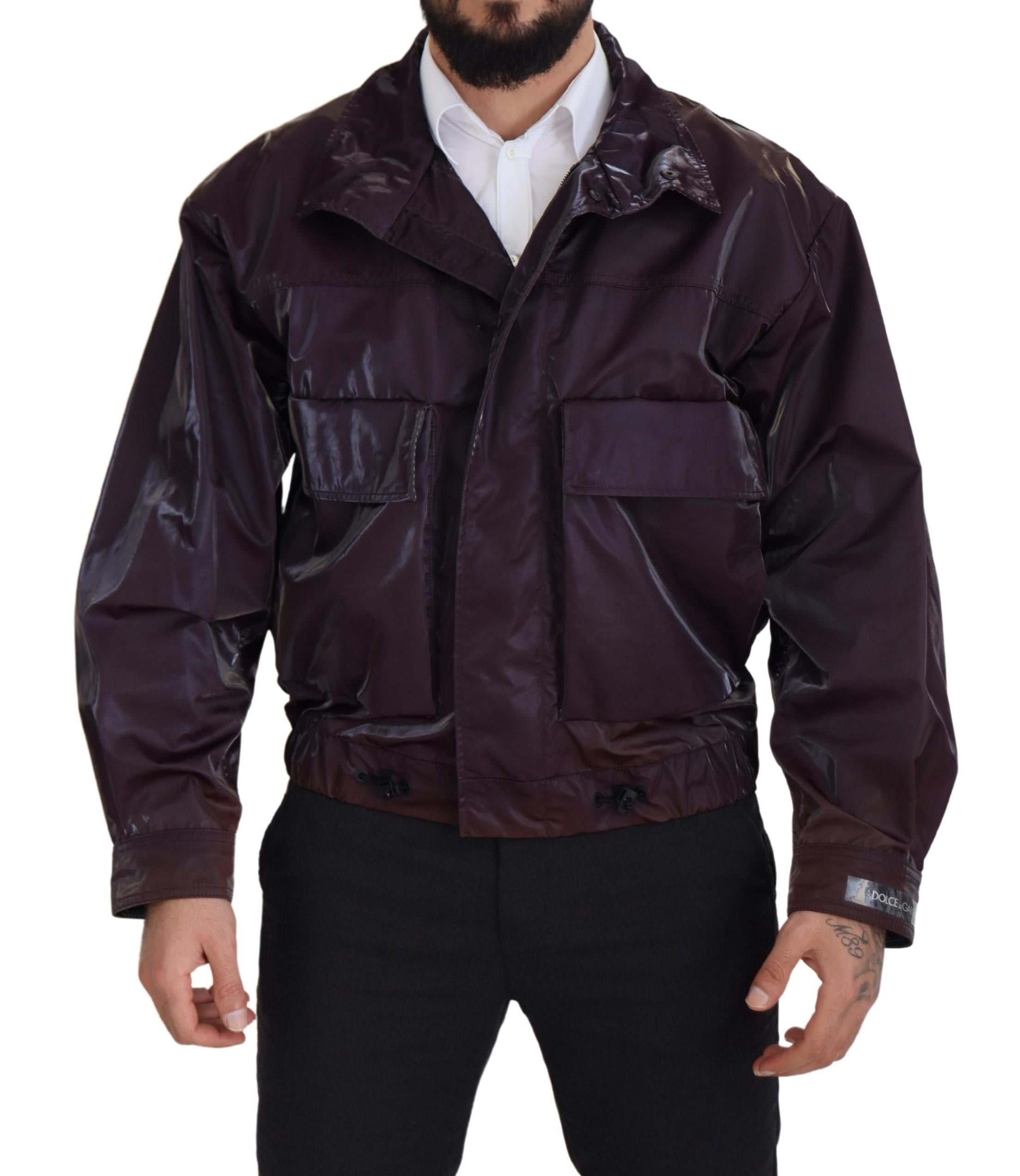 Dolce & Gabbana  Men's Purple Nylon Bomber Jacket