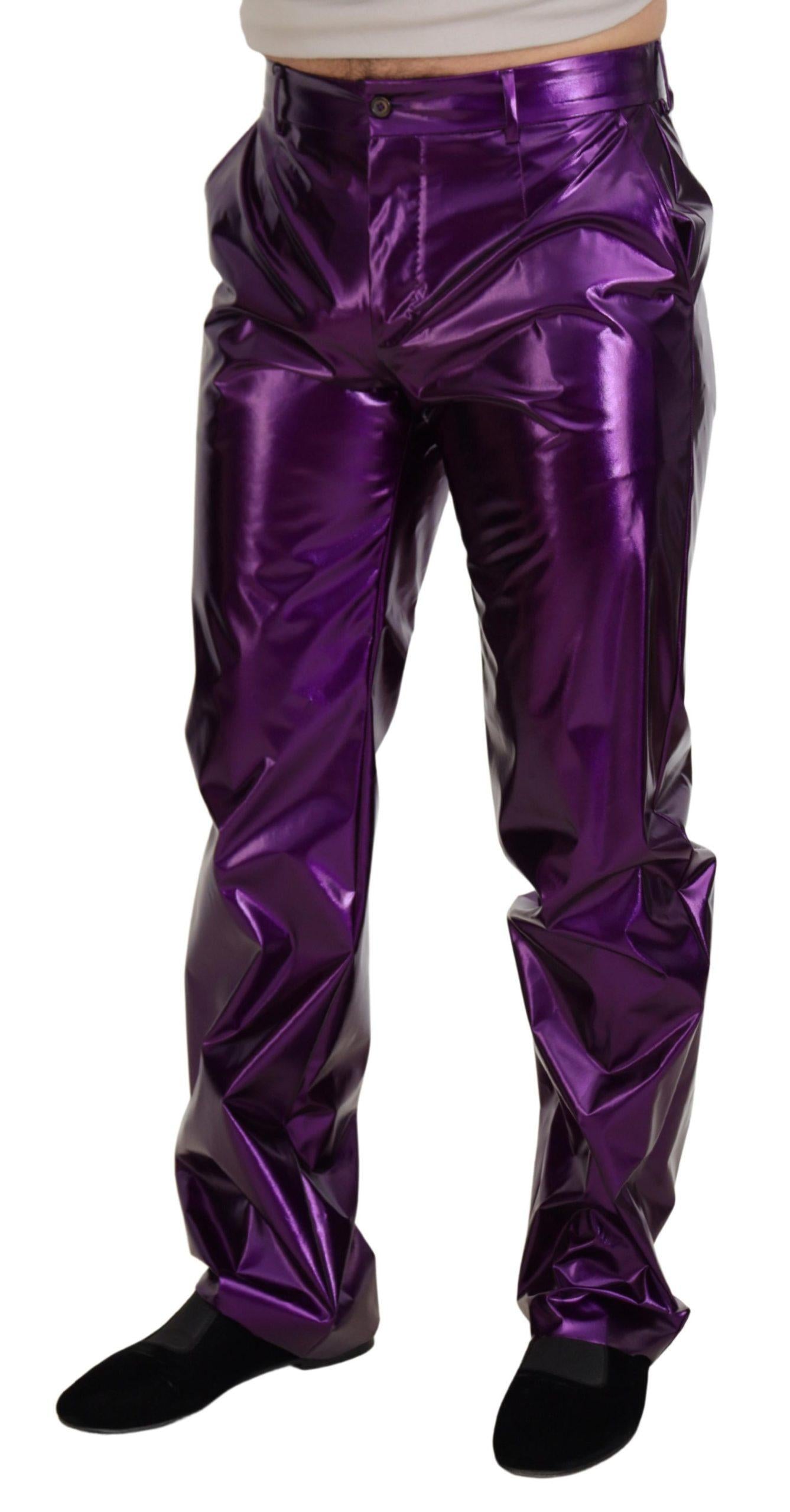 Dolce & Gabbana  Mens Purple Metallic Trousers