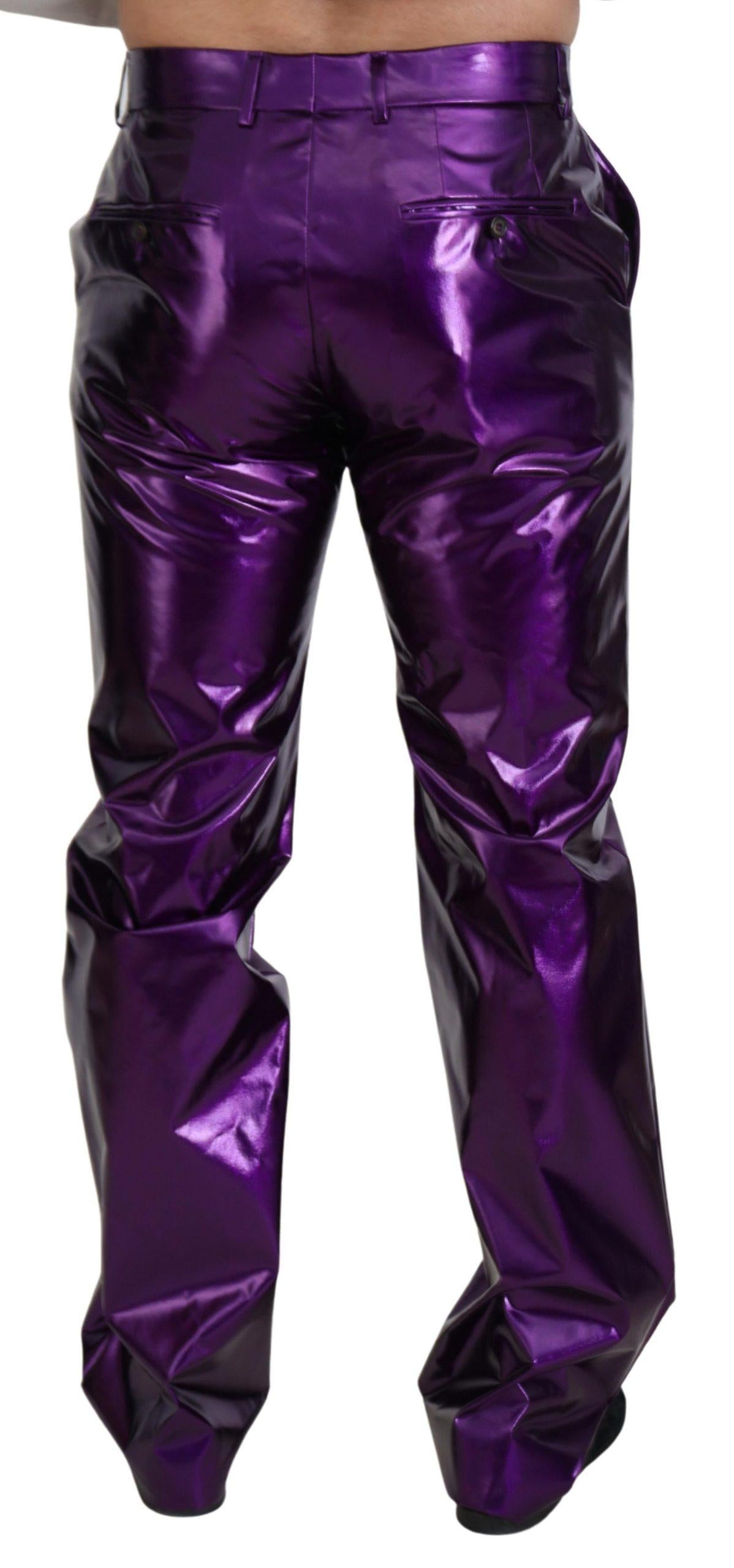 Dolce & Gabbana  Mens Purple Metallic Trousers