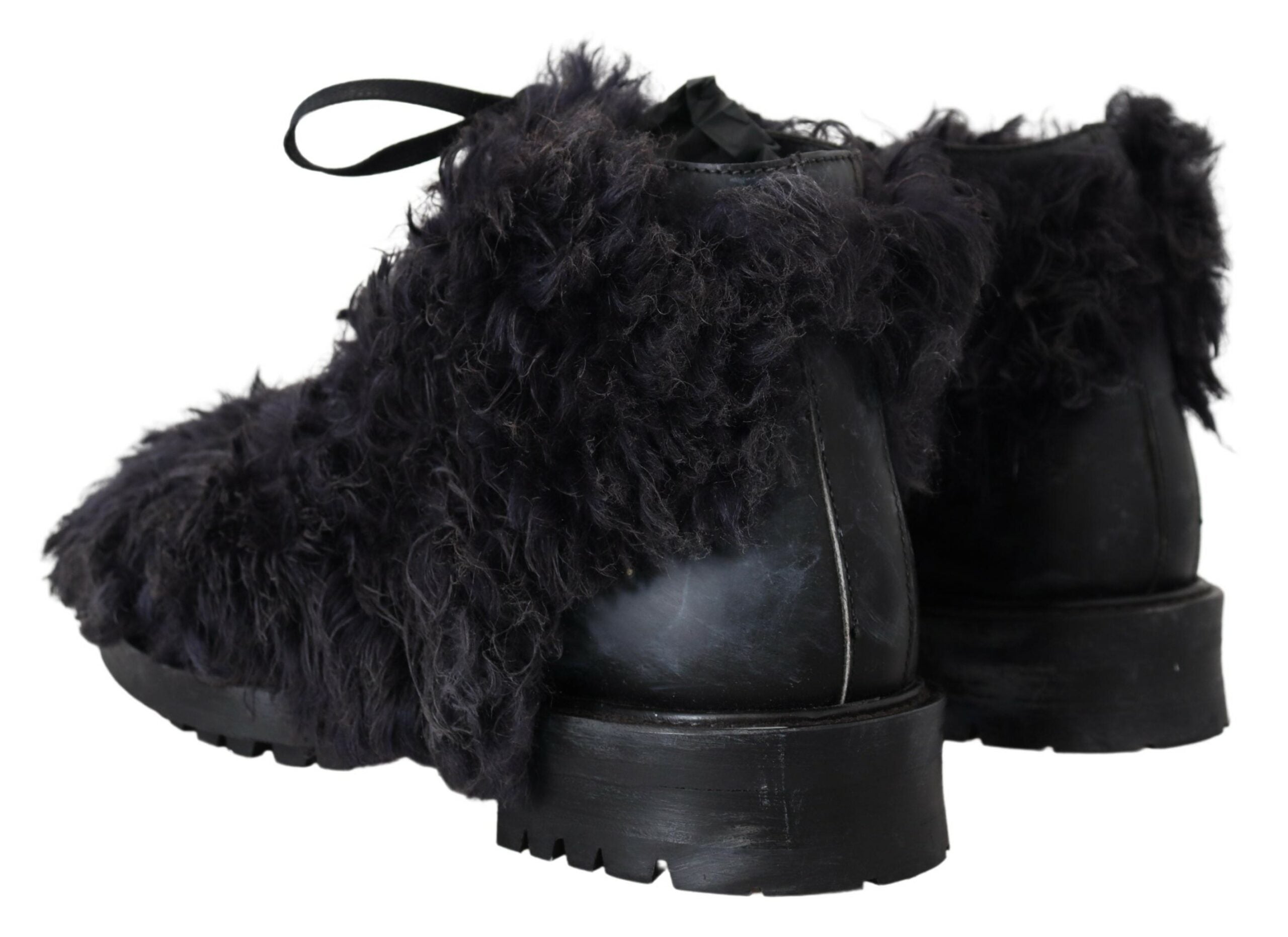 Dolce & Gabbana  Black Shearling Boots