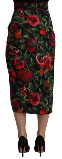 Dolce & Gabbana Black Fruit Print Midi Wrap Skirt10